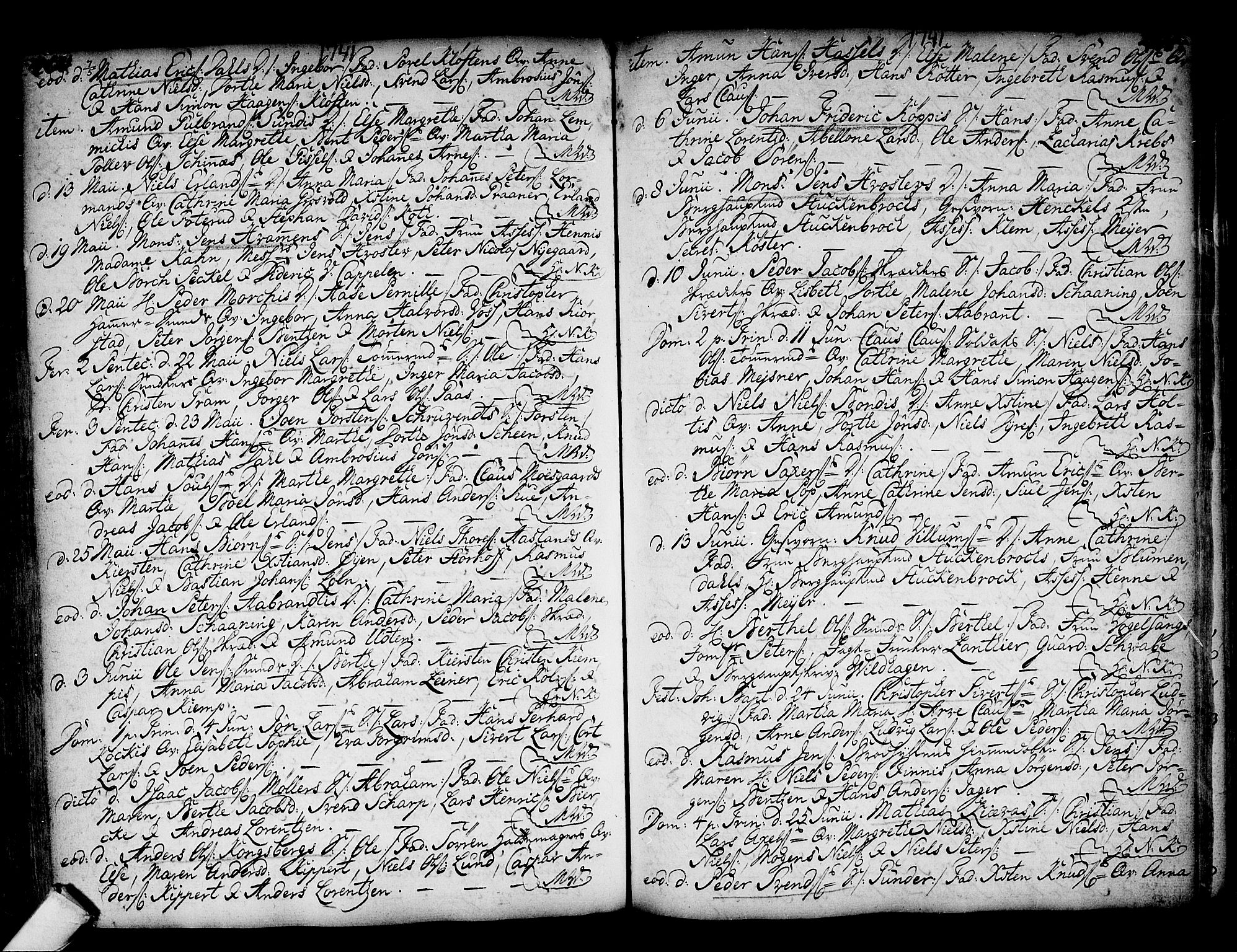 Kongsberg kirkebøker, AV/SAKO-A-22/F/Fa/L0002: Parish register (official) no. I 2, 1721-1743, p. 410-411