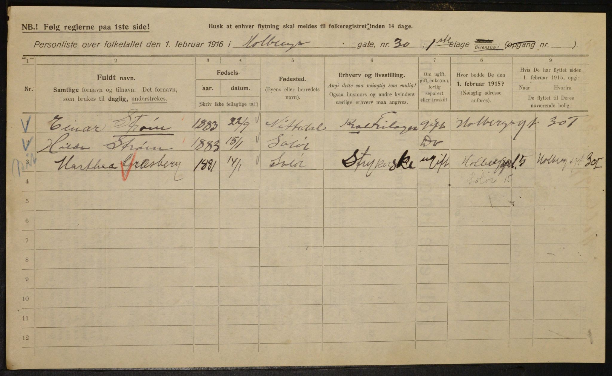 OBA, Municipal Census 1916 for Kristiania, 1916, p. 41188