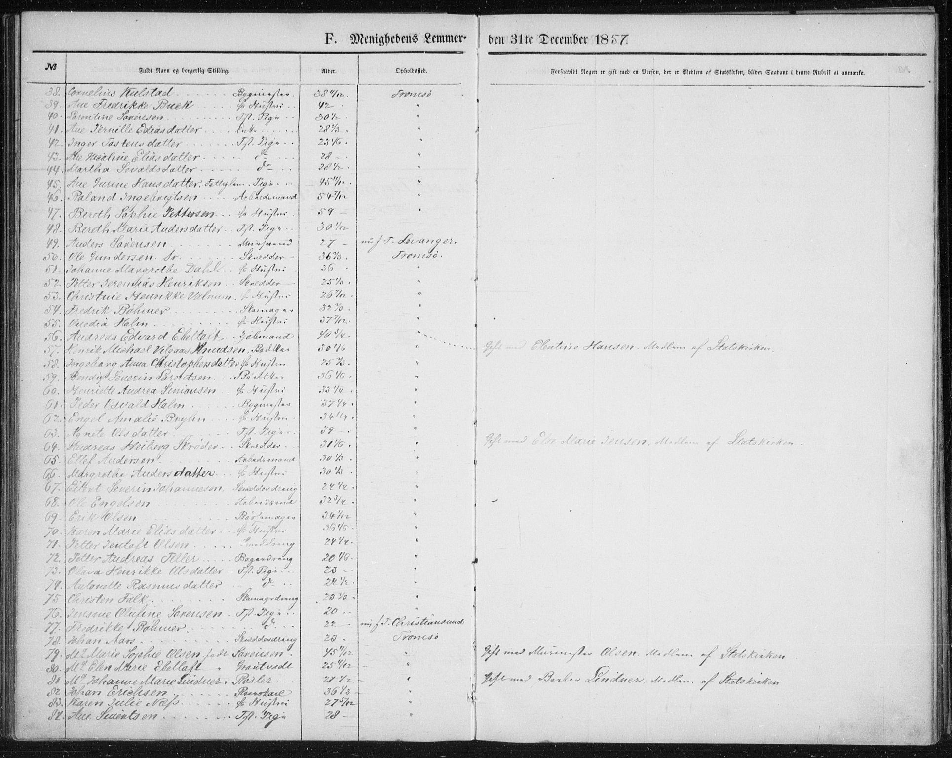 Uten arkivreferanse, SATØ/-: Dissenter register no. DP 1, 1856-1892