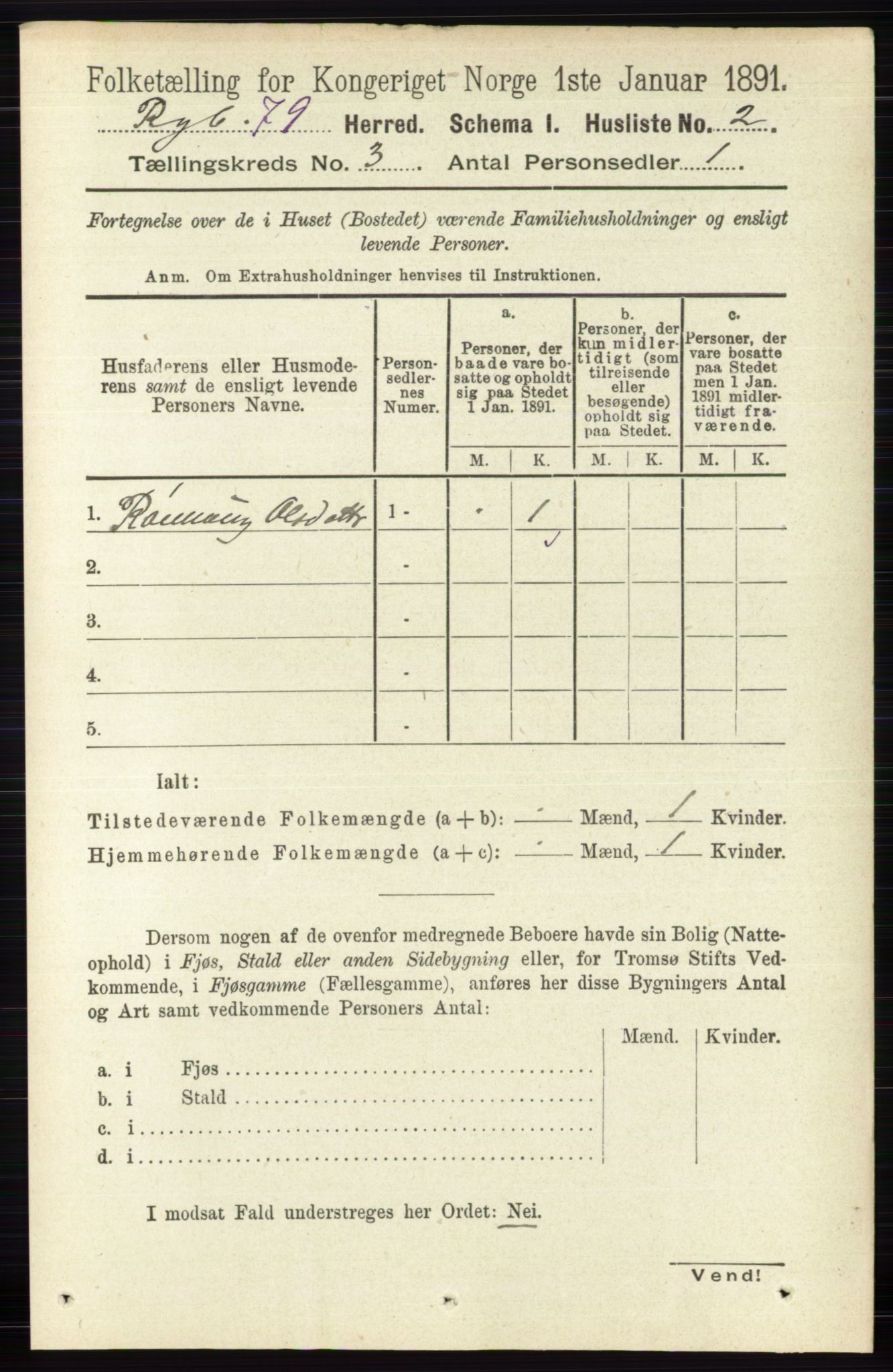 RA, 1891 census for 0520 Ringebu, 1891, p. 628