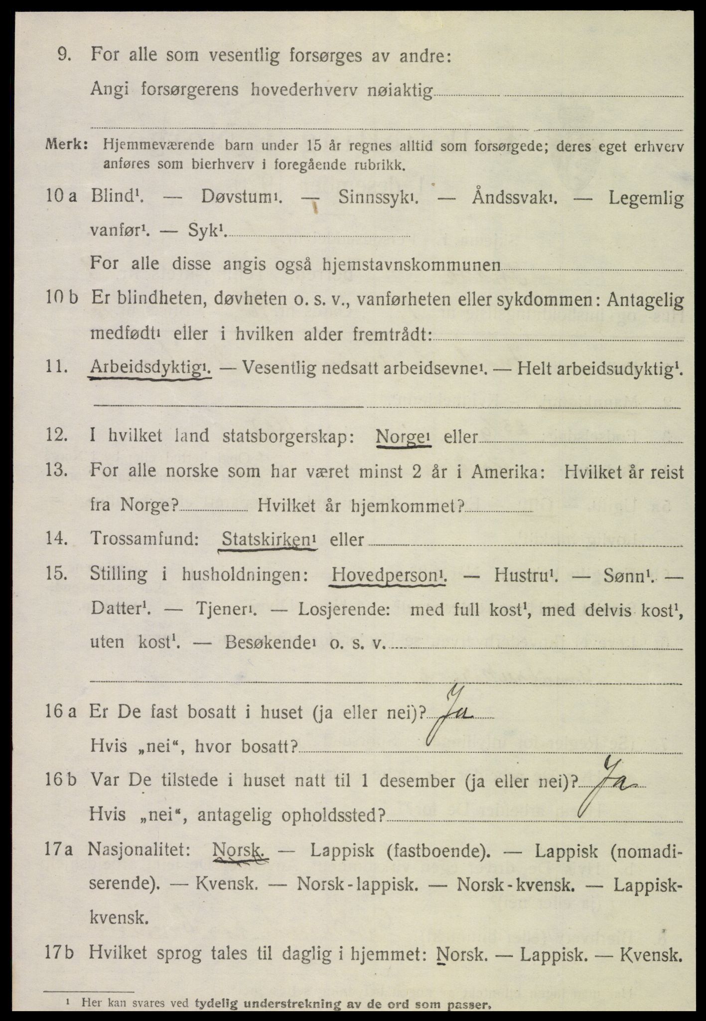 SAT, 1920 census for Snåsa, 1920, p. 3671