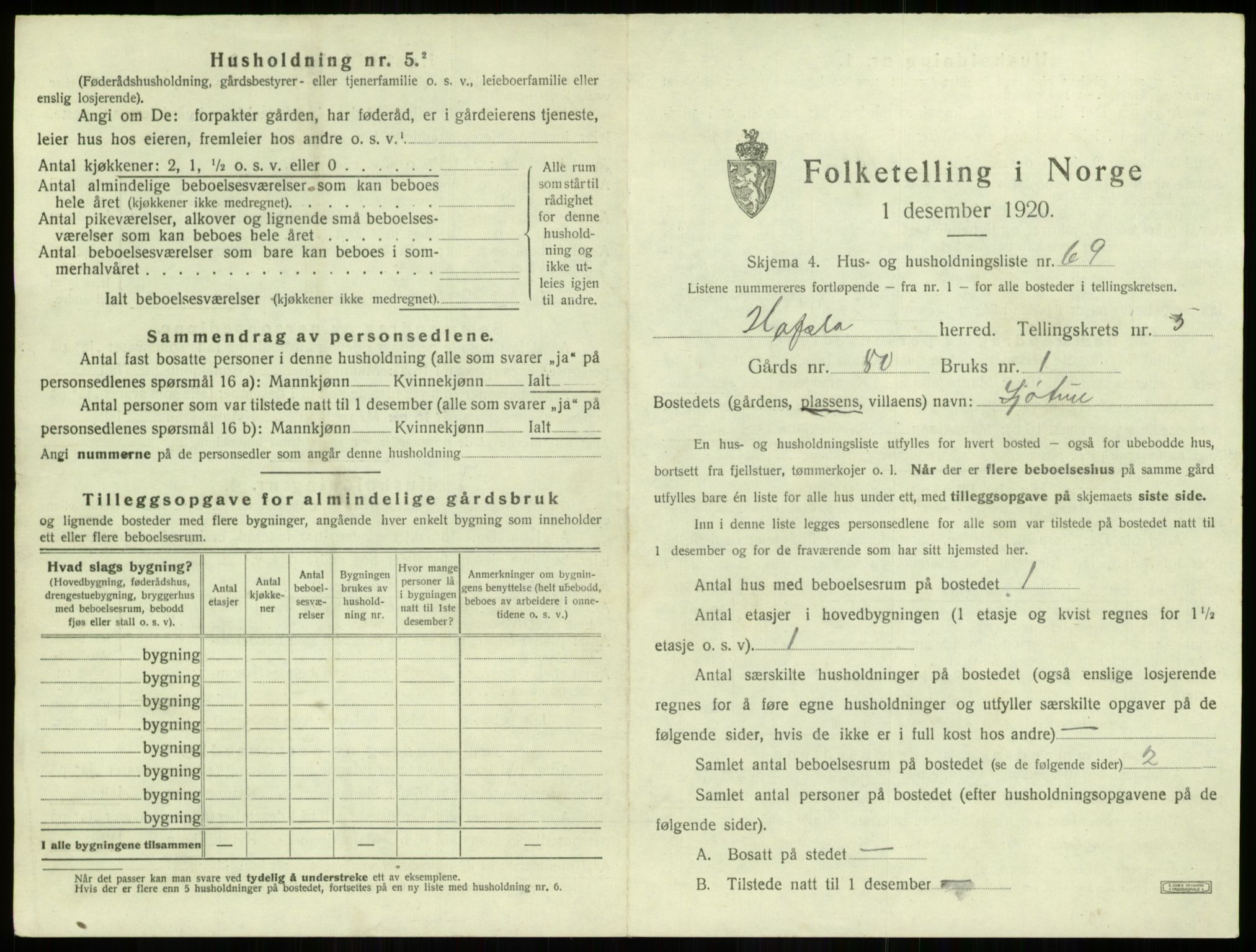 SAB, 1920 census for Hafslo, 1920, p. 674