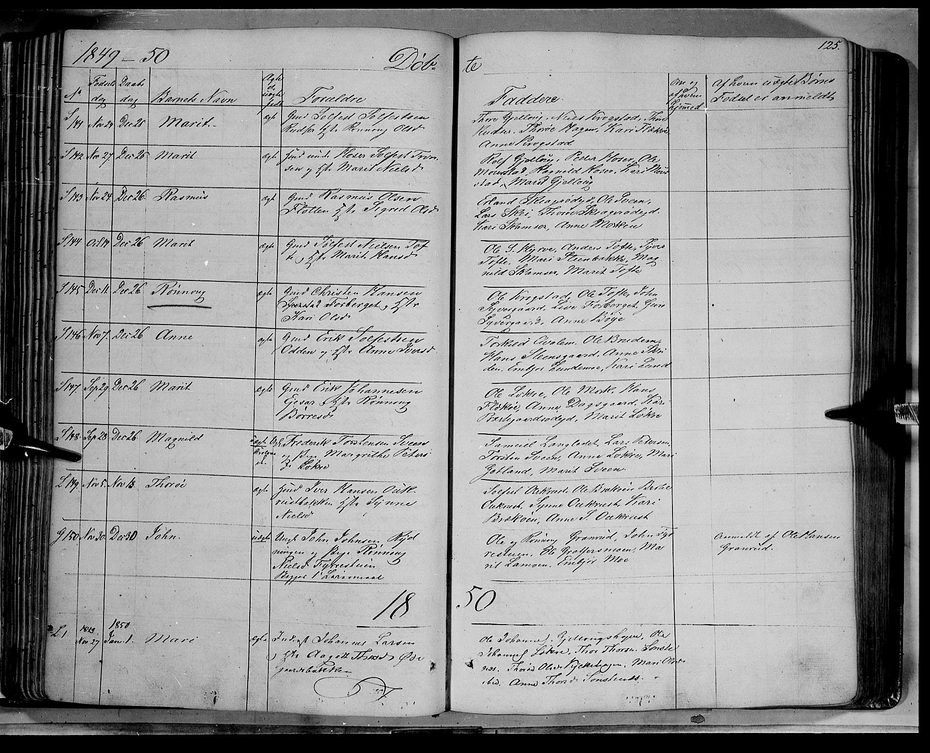 Lom prestekontor, SAH/PREST-070/K/L0006: Parish register (official) no. 6A, 1837-1863, p. 125