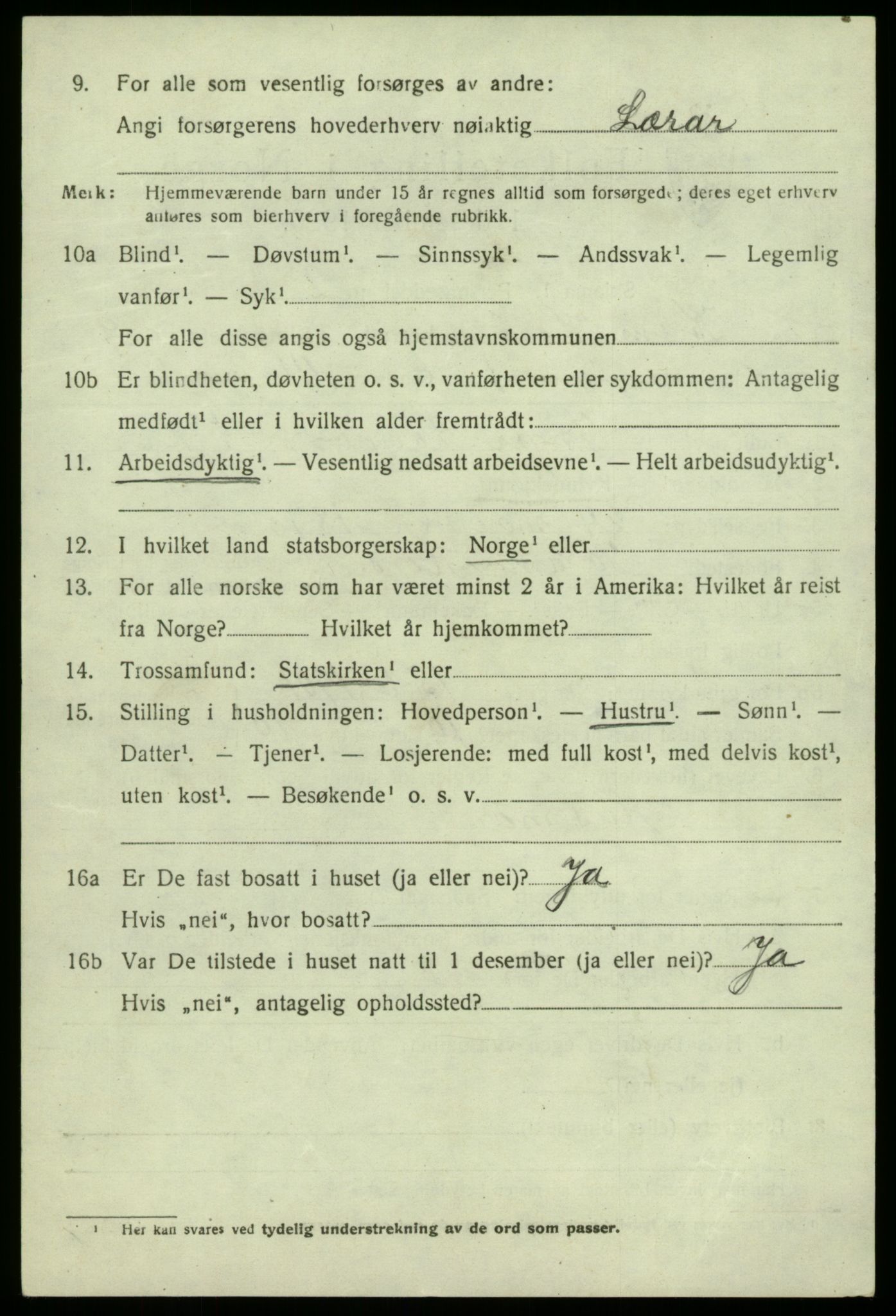 SAB, 1920 census for Kvam, 1920, p. 5648