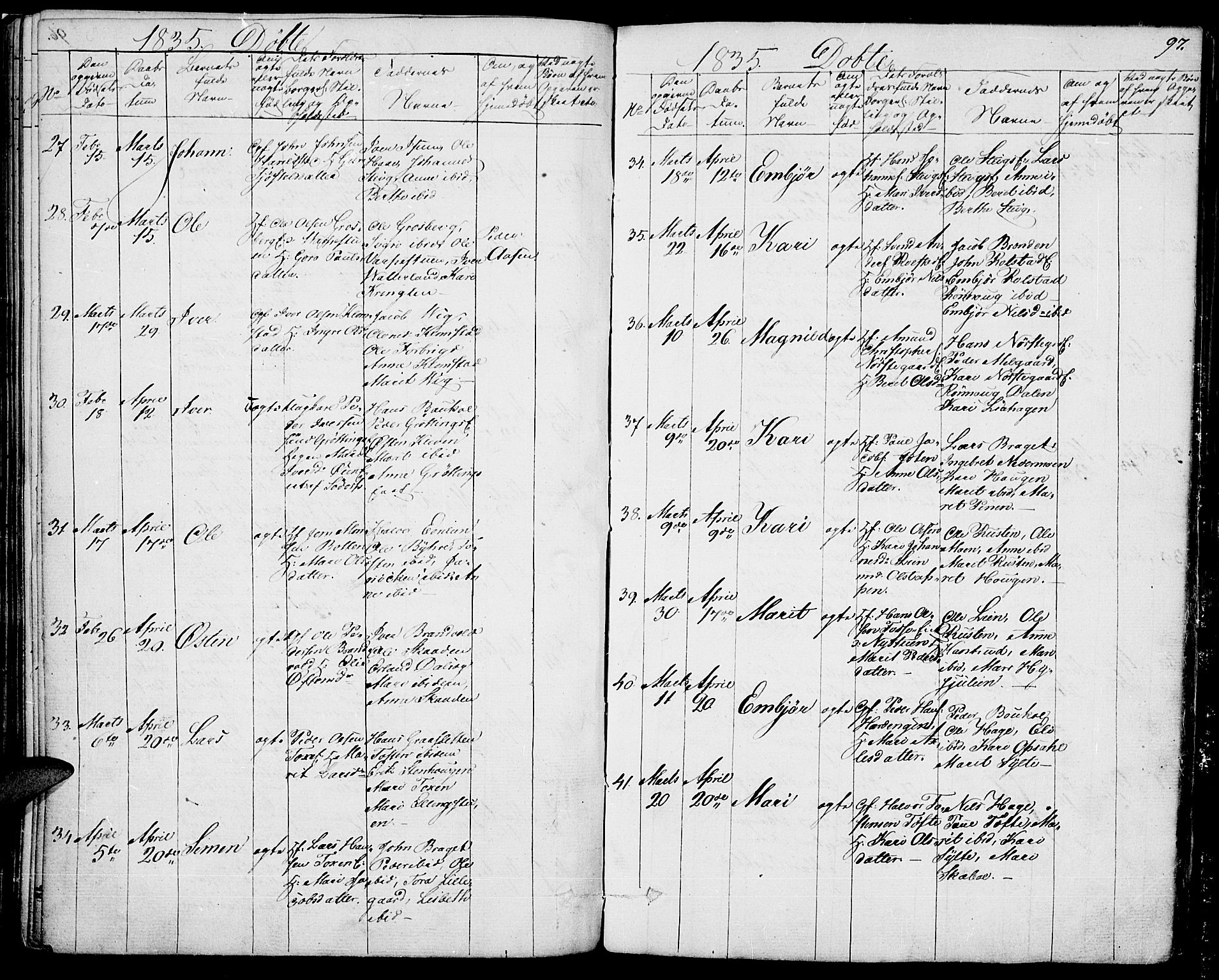 Fron prestekontor, AV/SAH-PREST-078/H/Ha/Haa/L0003: Parish register (official) no. 3, 1828-1838, p. 97