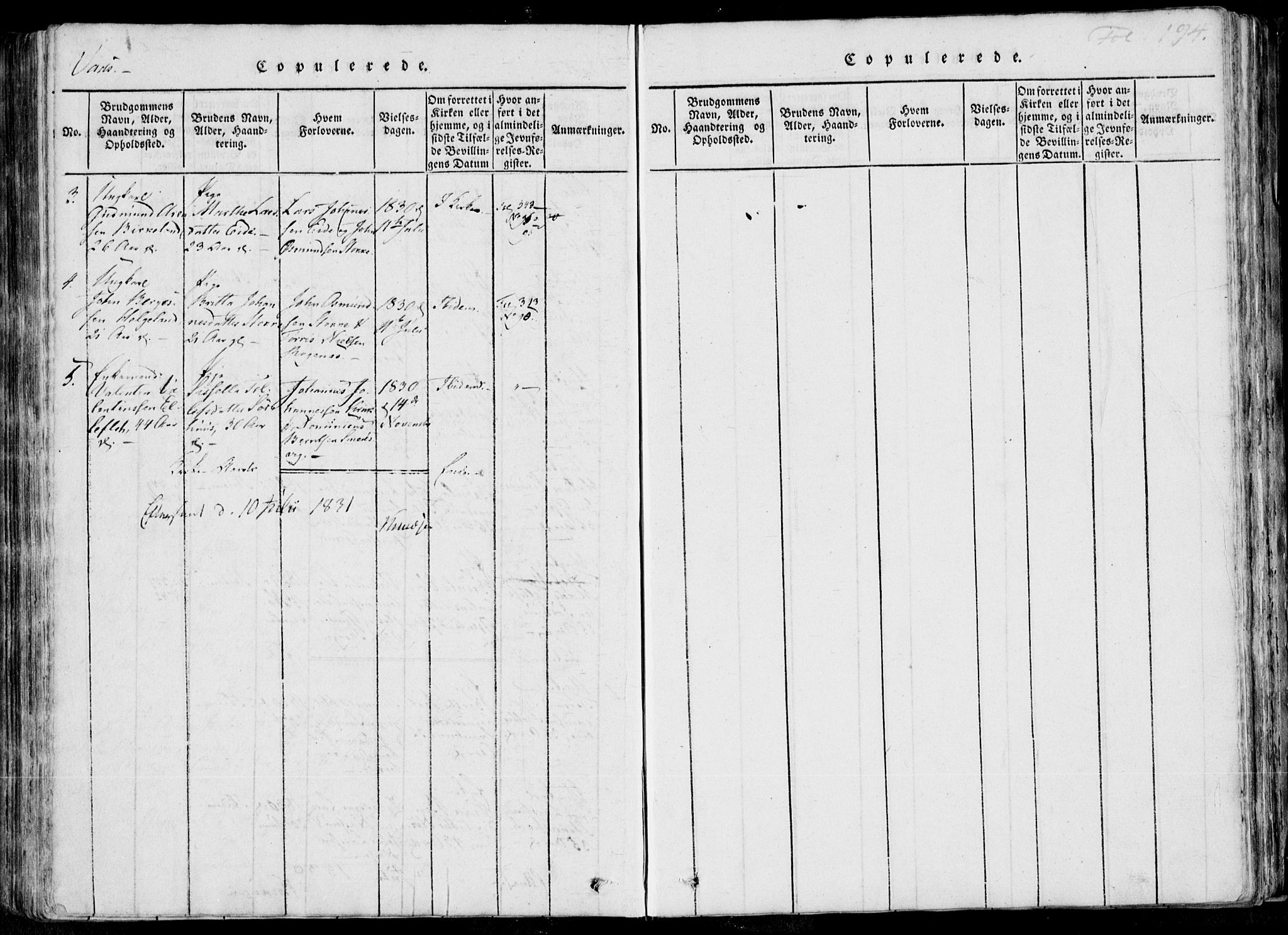 Skjold sokneprestkontor, AV/SAST-A-101847/H/Ha/Haa/L0004: Parish register (official) no. A 4 /2, 1815-1830, p. 194