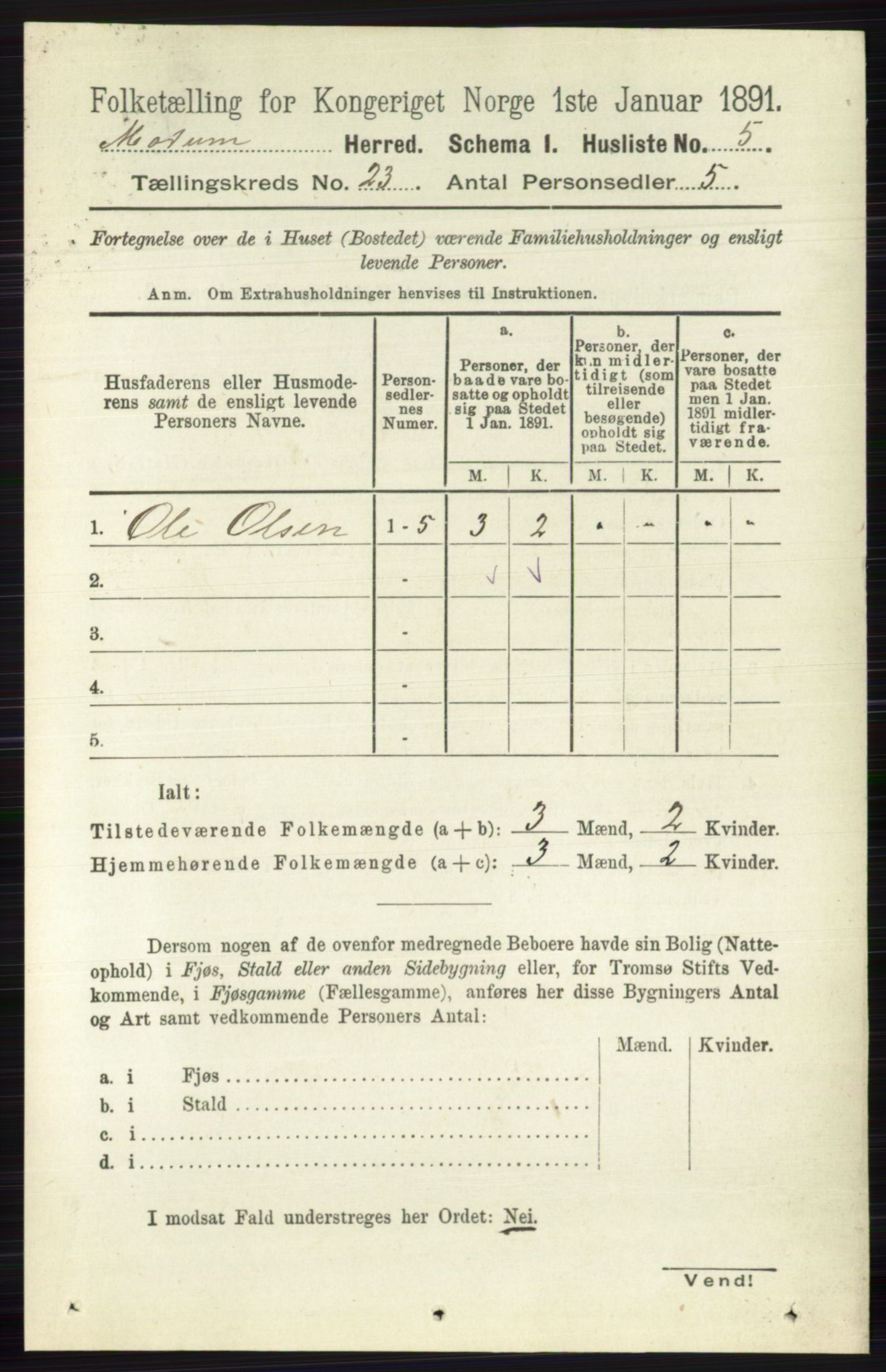 RA, 1891 census for 0623 Modum, 1891, p. 8672