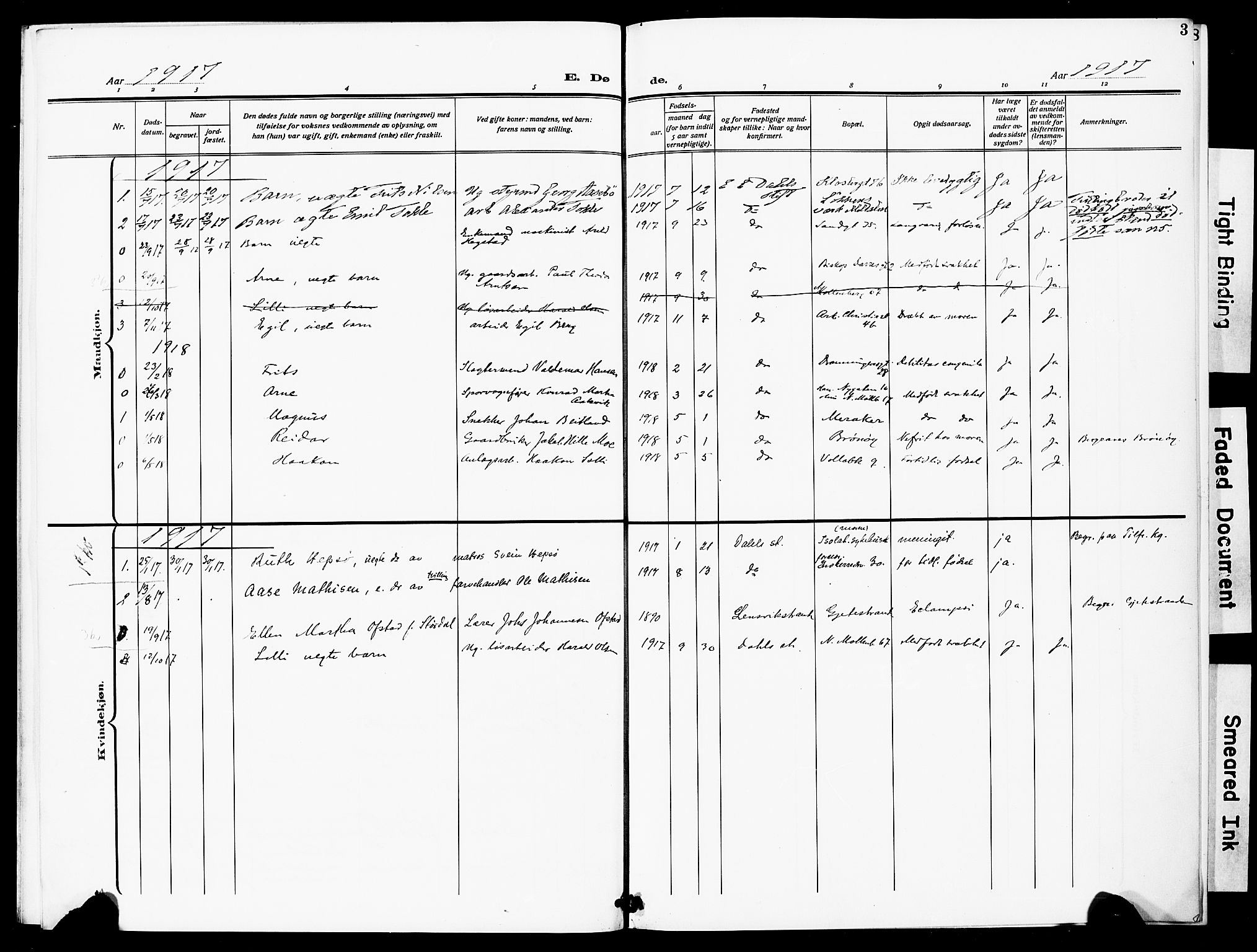 Ministerialprotokoller, klokkerbøker og fødselsregistre - Sør-Trøndelag, SAT/A-1456/600/L0001: Parish register (official) no. 600A01, 1911-1918, p. 3