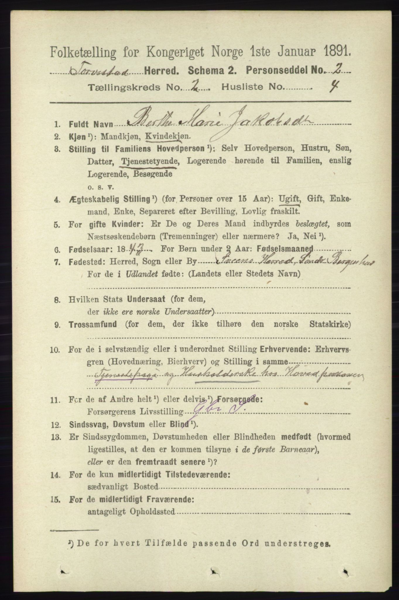 RA, 1891 census for 1152 Torvastad, 1891, p. 531