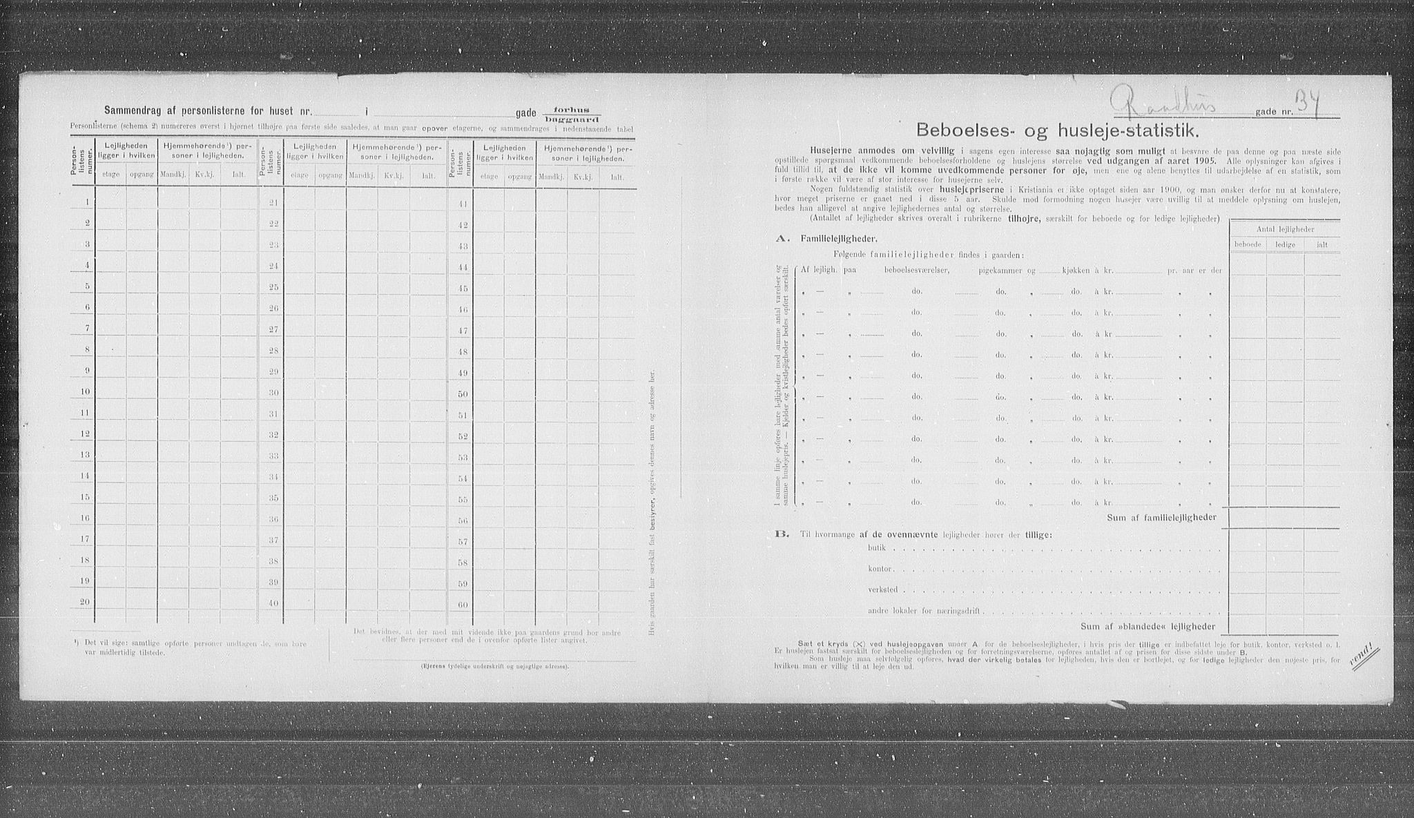 OBA, Municipal Census 1905 for Kristiania, 1905, p. 43674