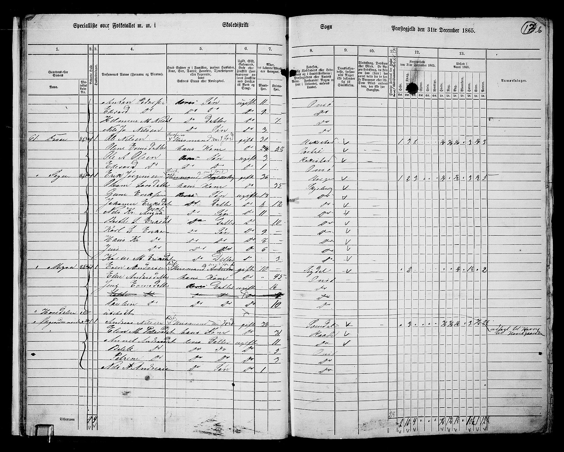 RA, 1865 census for Onsøy, 1865, p. 21