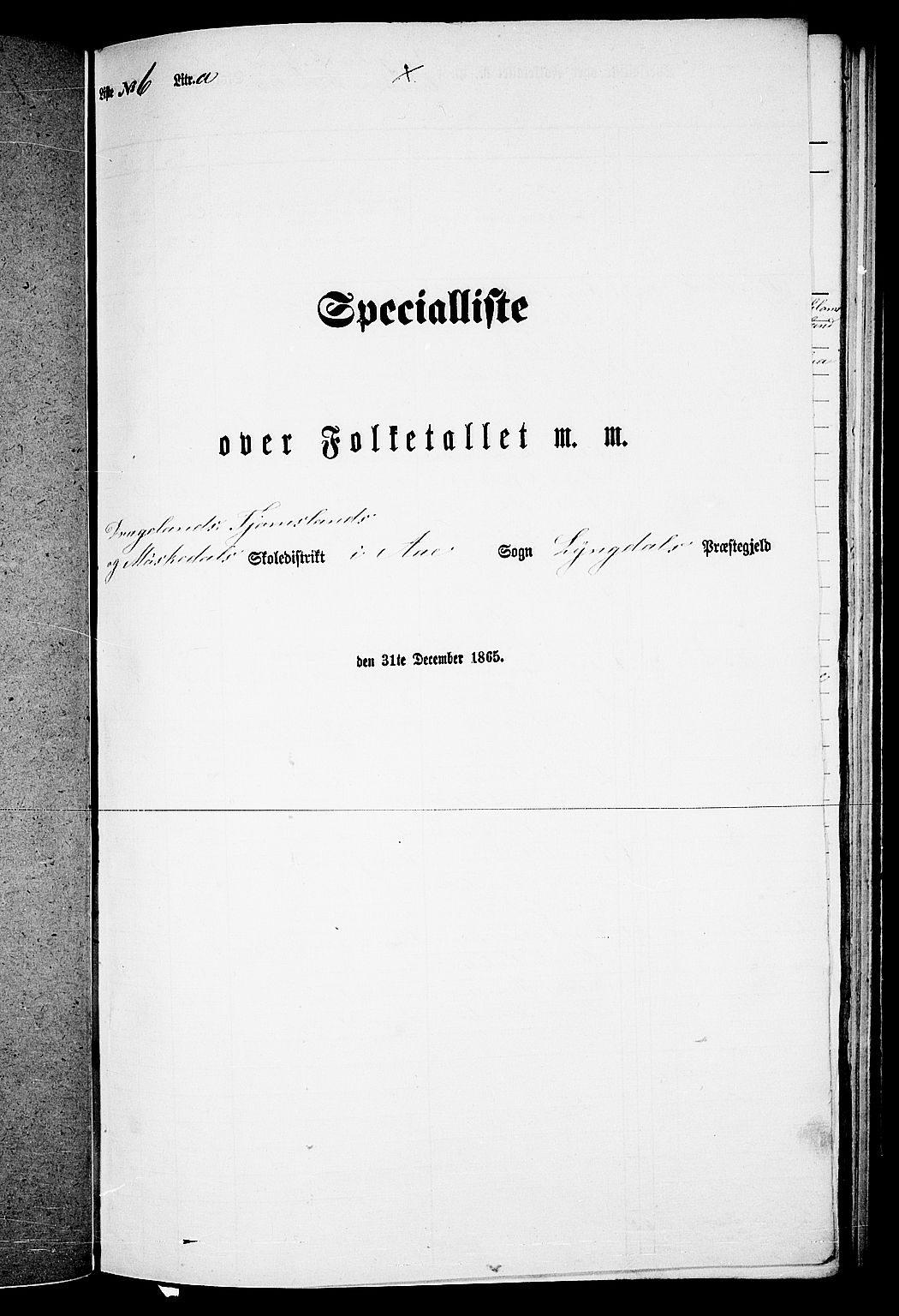 RA, 1865 census for Lyngdal, 1865, p. 129