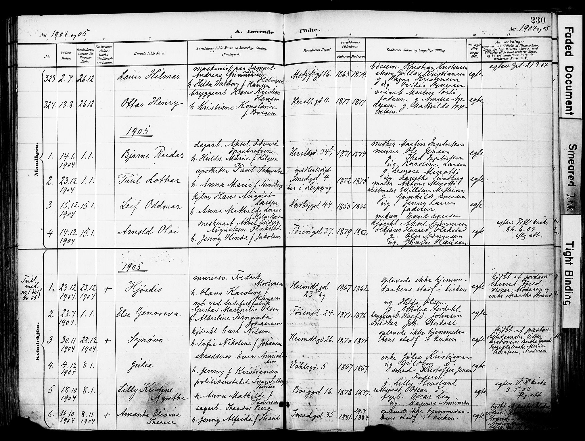 Grønland prestekontor Kirkebøker, AV/SAO-A-10848/F/Fa/L0014: Parish register (official) no. 14, 1900-1911, p. 230