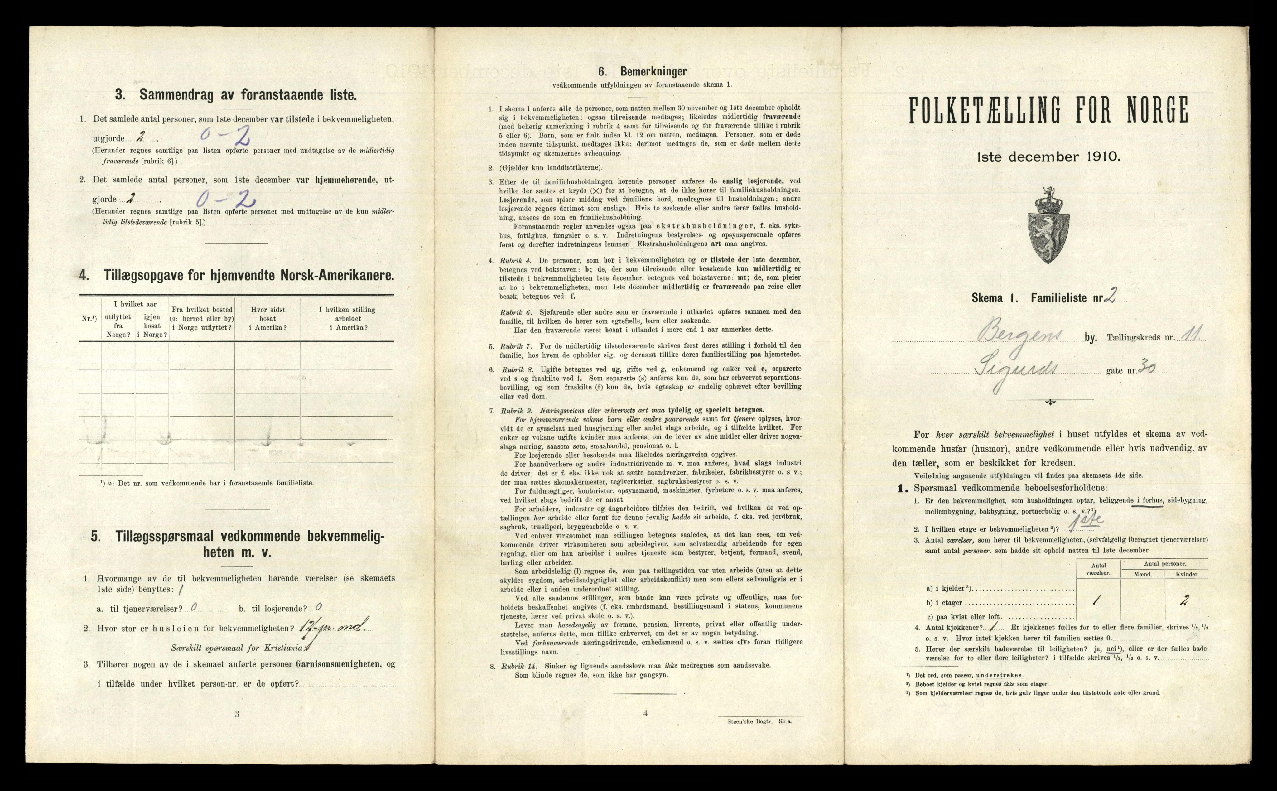 RA, 1910 census for Bergen, 1910, p. 3597