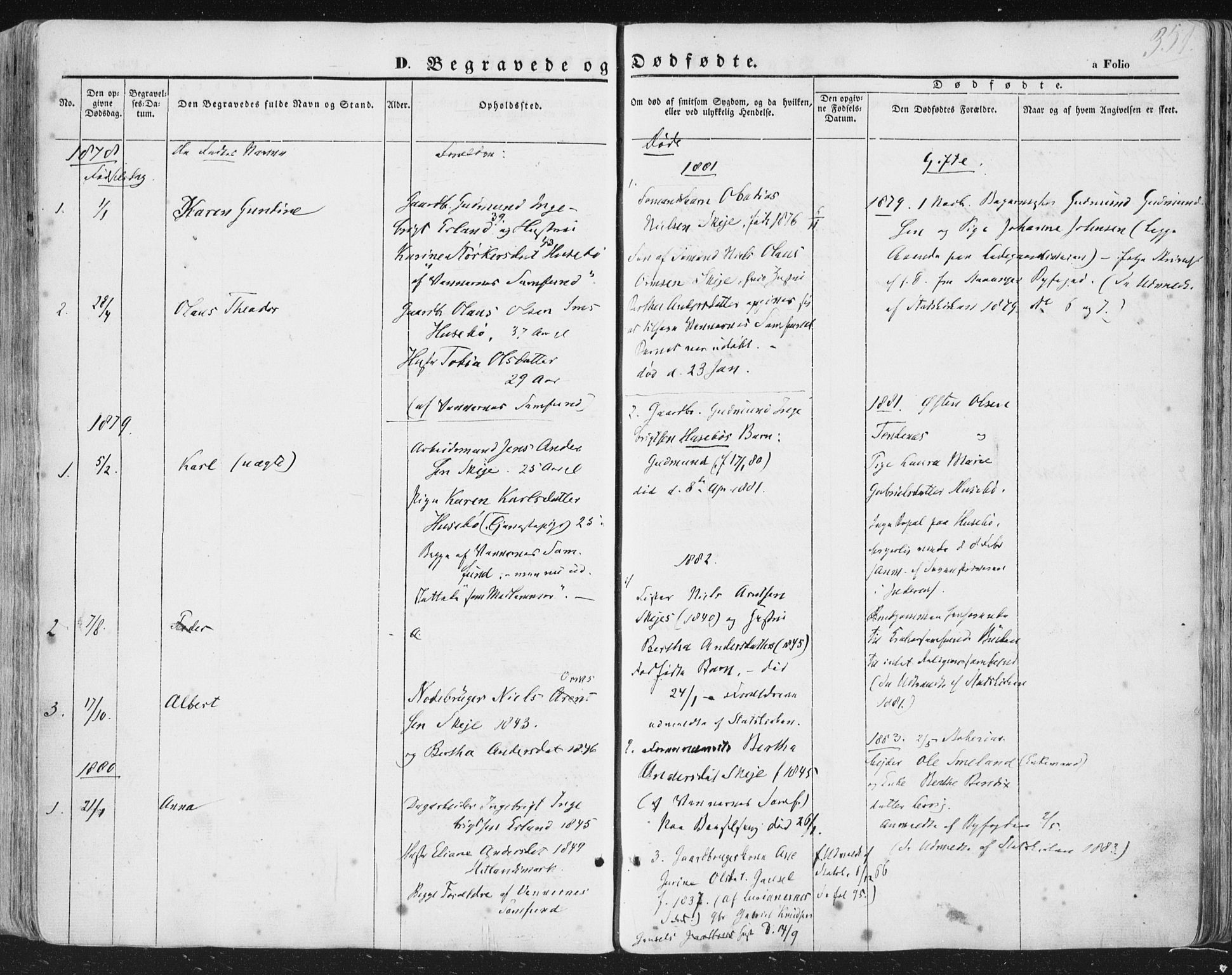 Hetland sokneprestkontor, AV/SAST-A-101826/30/30BA/L0002: Parish register (official) no. A 2, 1849-1869, p. 351