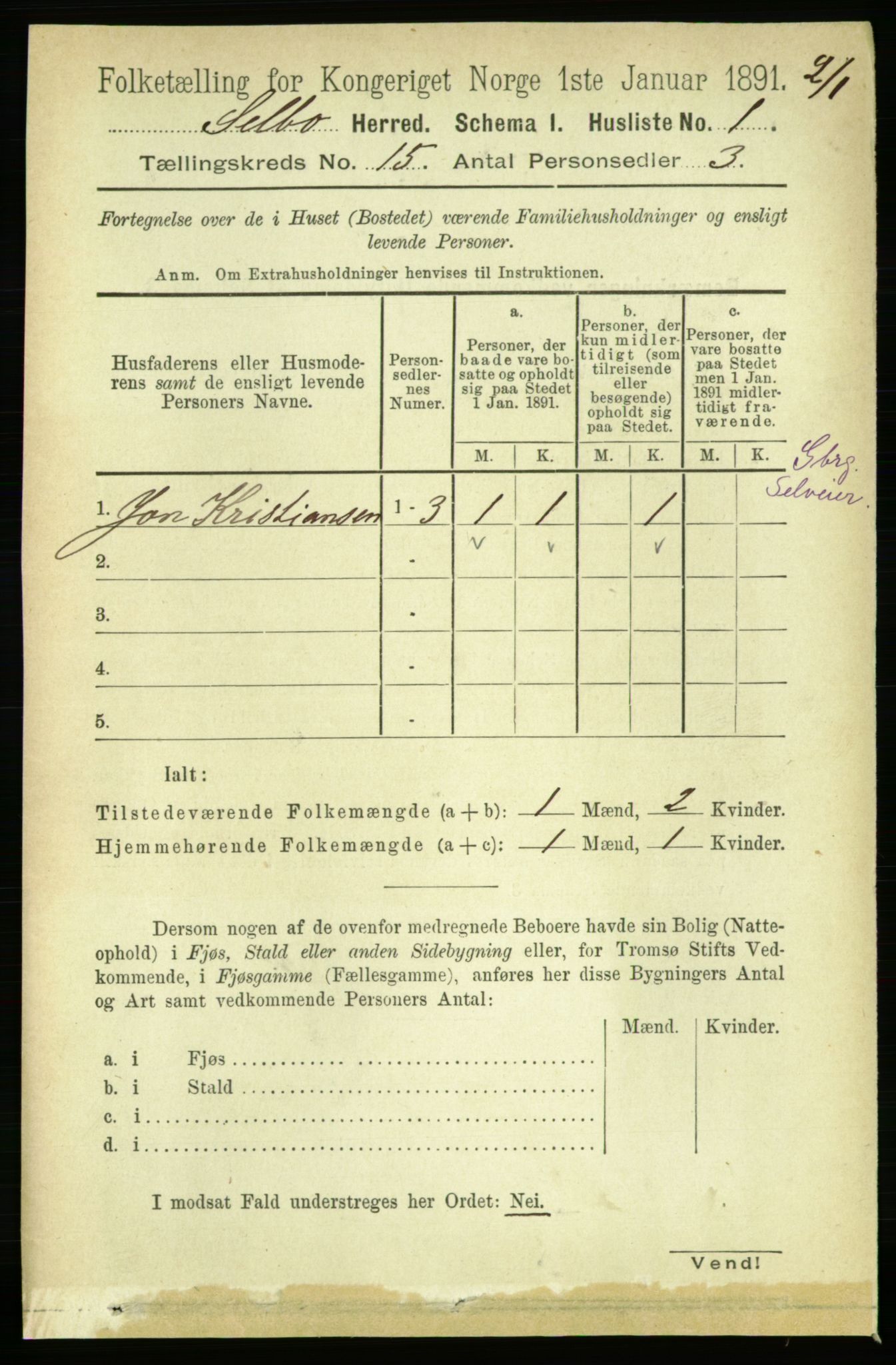 RA, 1891 census for 1664 Selbu, 1891, p. 5493