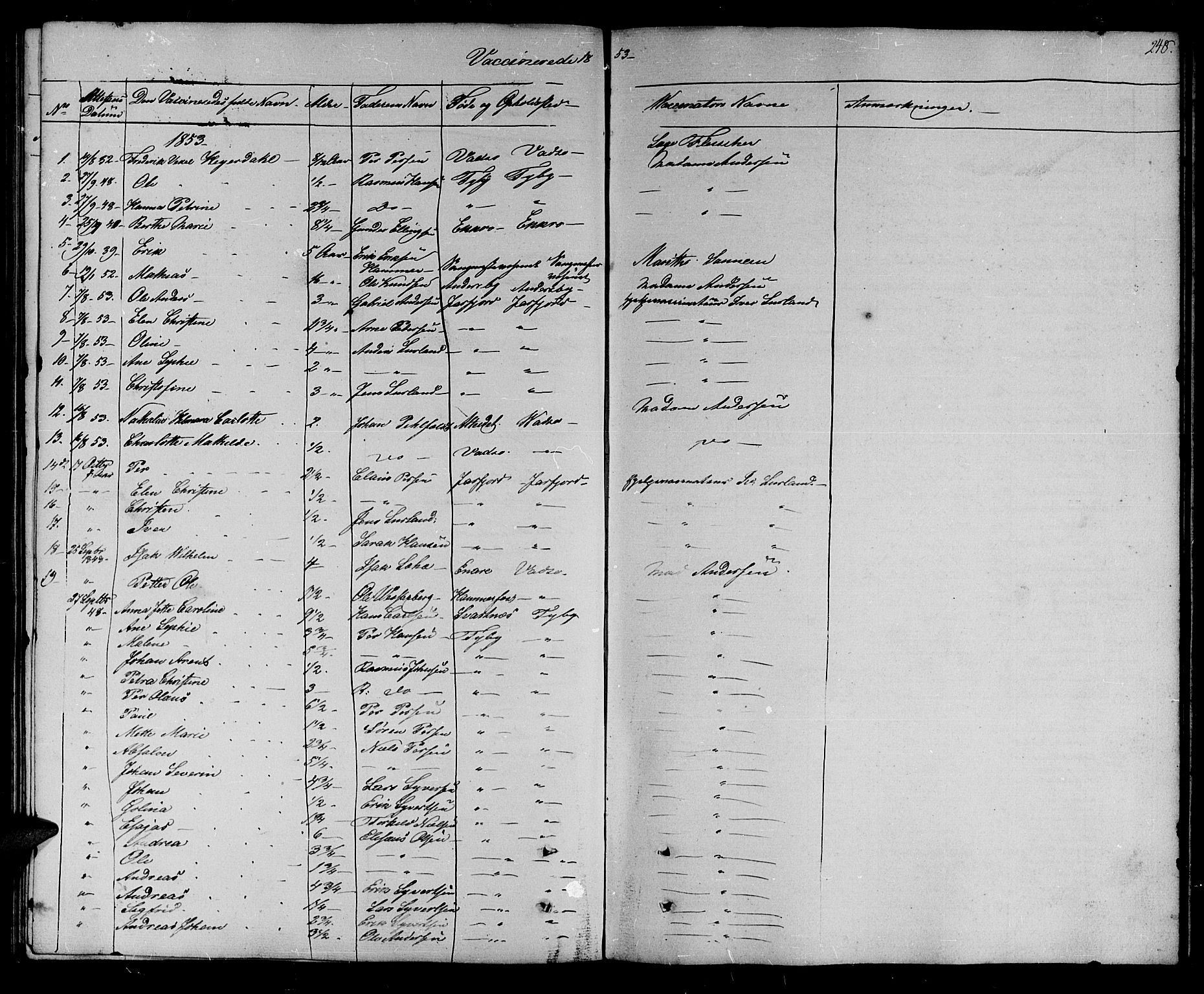 Vadsø sokneprestkontor, SATØ/S-1325/H/Hb/L0001klokker: Parish register (copy) no. 1, 1843-1853, p. 248