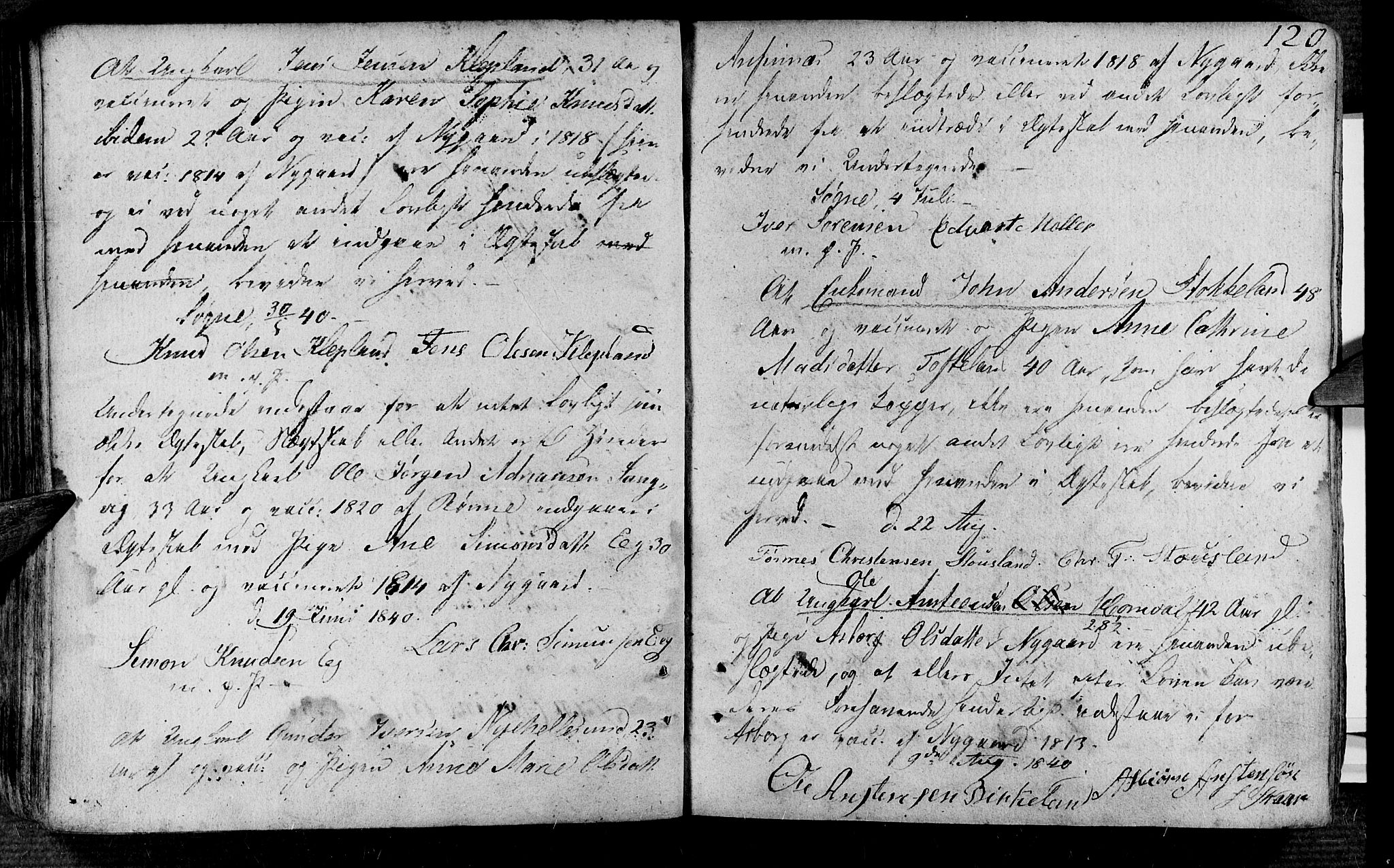 Søgne sokneprestkontor, SAK/1111-0037/F/Fa/Fab/L0007: Parish register (official) no. A 7, 1791-1851, p. 120