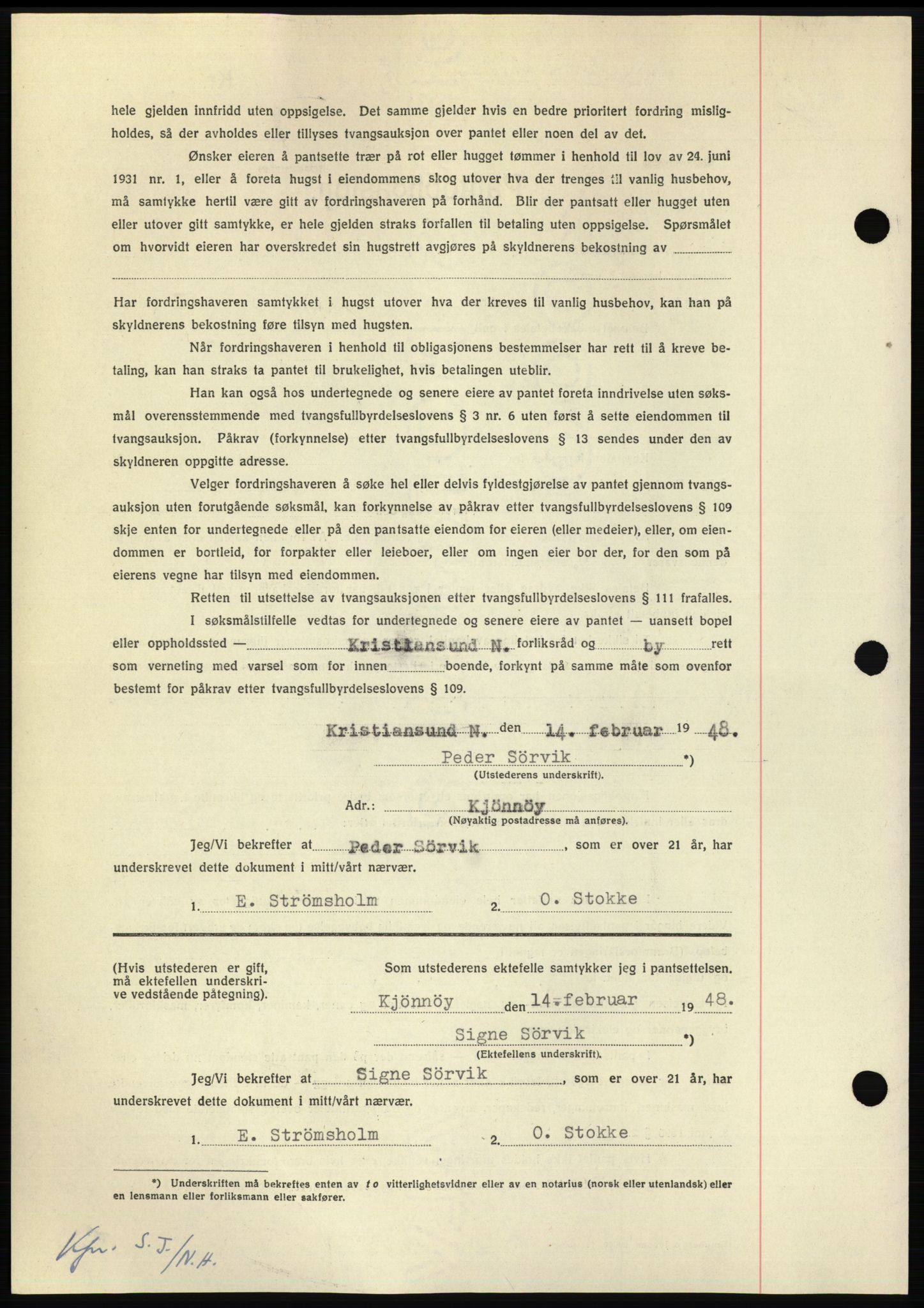 Nordmøre sorenskriveri, AV/SAT-A-4132/1/2/2Ca: Mortgage book no. B98, 1948-1948, Diary no: : 390/1948