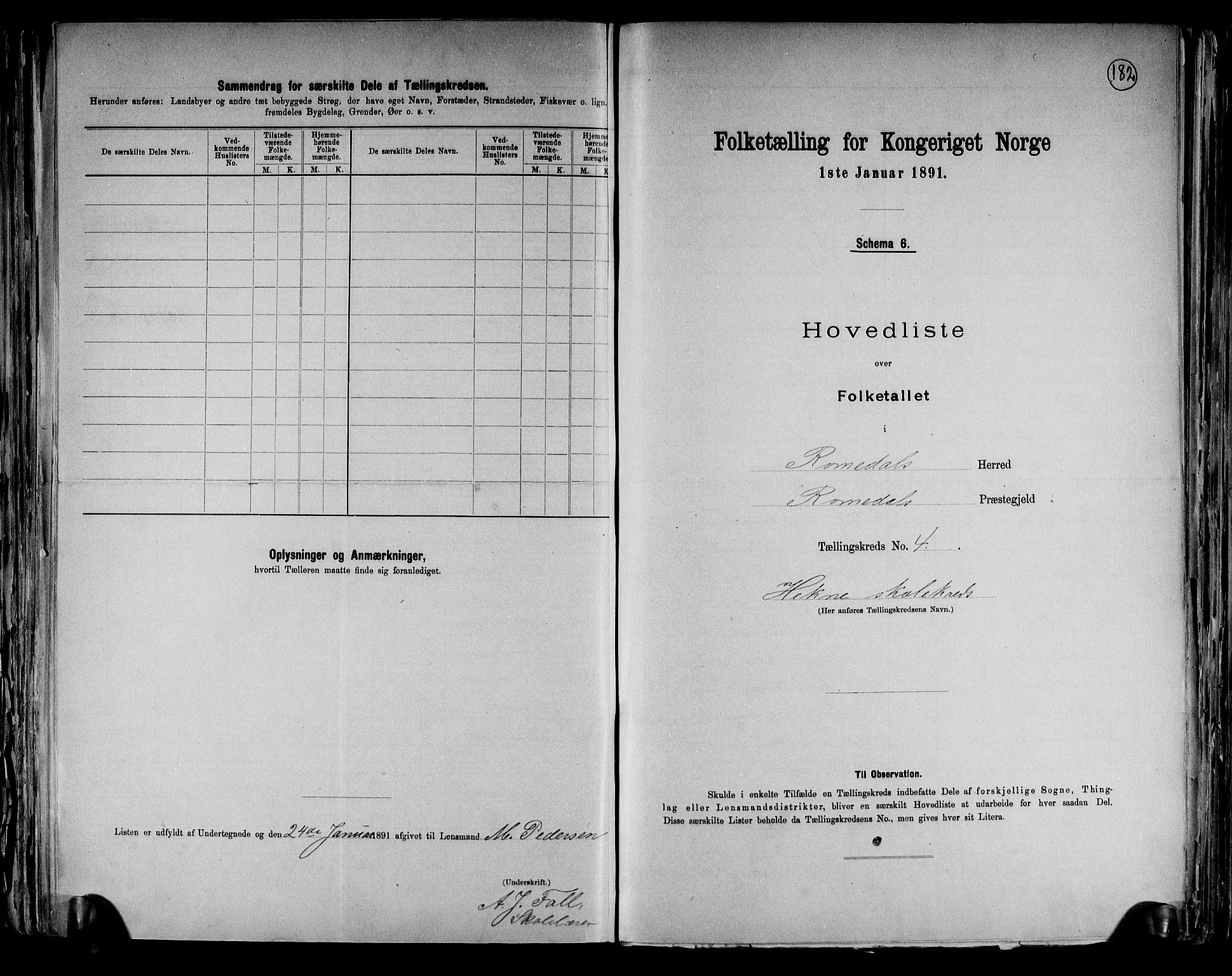 RA, 1891 census for 0416 Romedal, 1891, p. 11