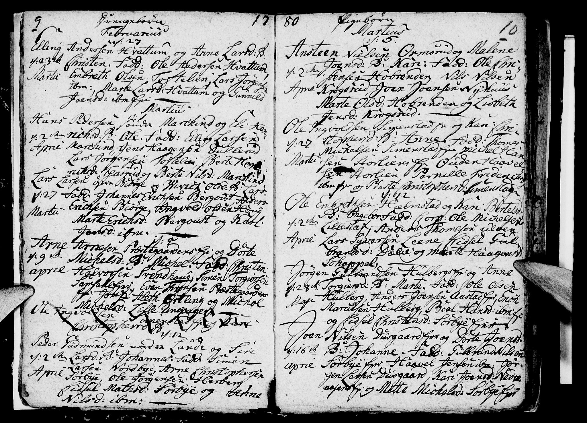 Ringsaker prestekontor, AV/SAH-PREST-014/I/Ia/L0005/0003: Parish register draft no. 5.3, 1780-1784, p. 9-10