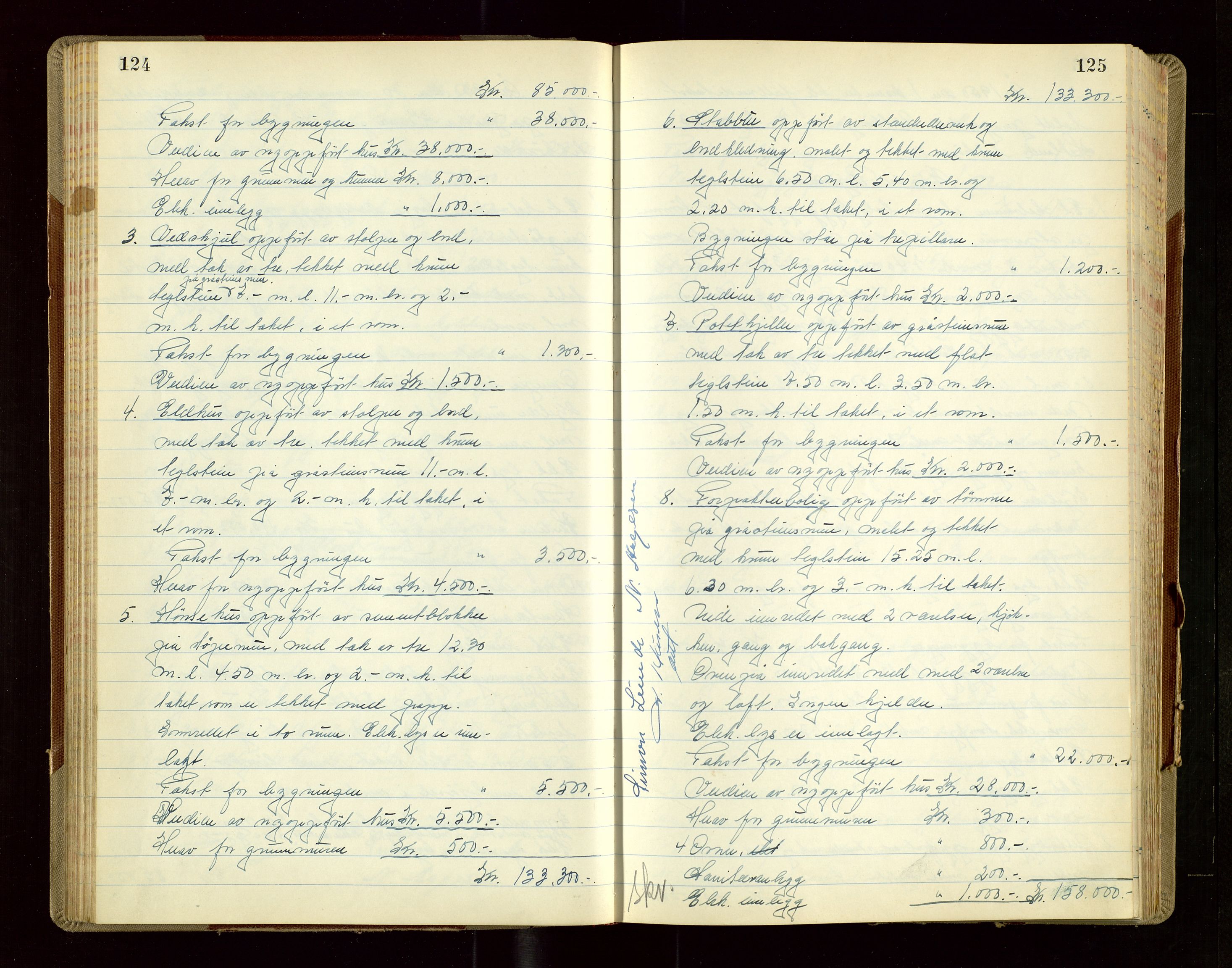 Hetland lensmannskontor, AV/SAST-A-100101/Goa/L0010: "Branntakstprotokoll", 1950-1952, p. 124-125