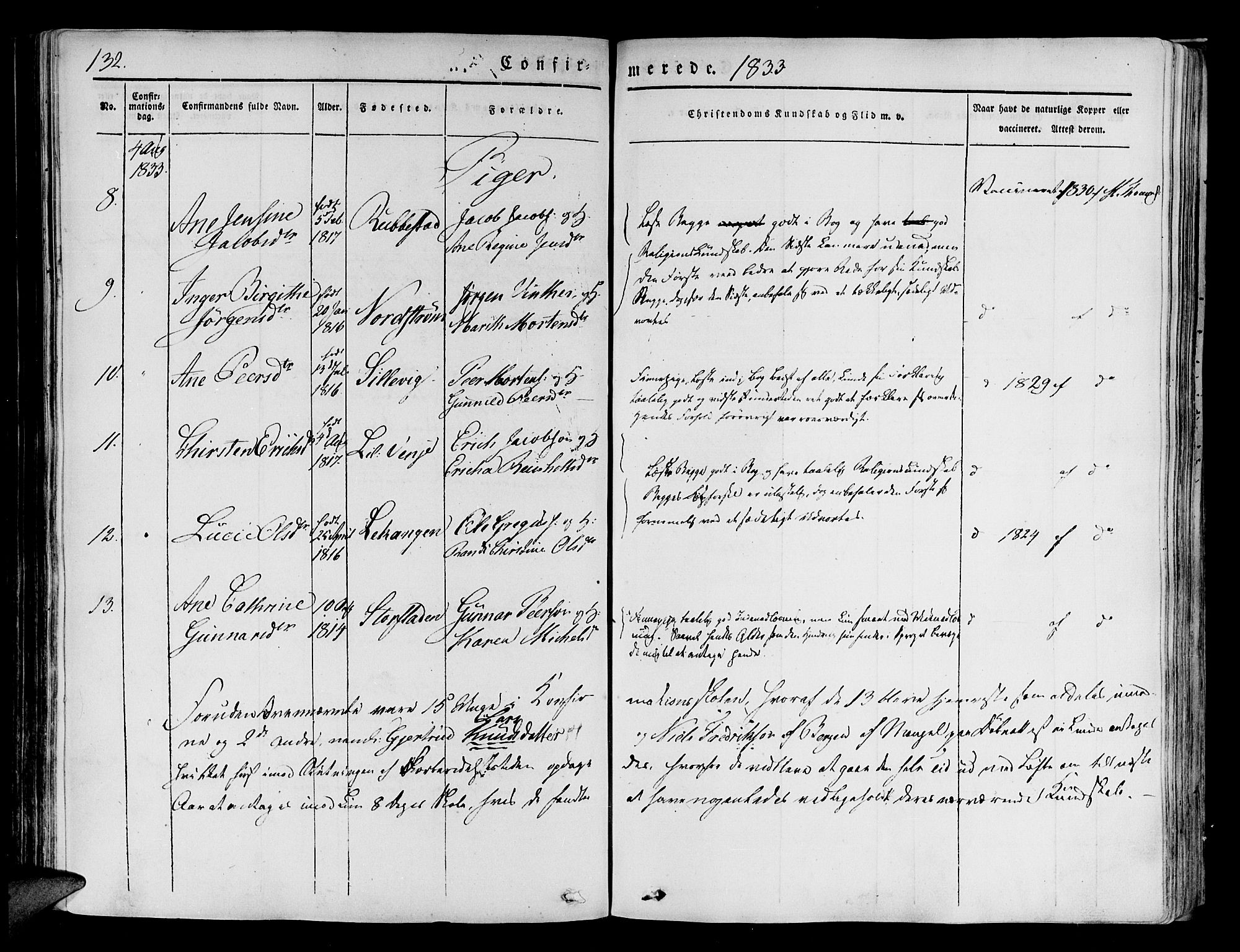 Tranøy sokneprestkontor, SATØ/S-1313/I/Ia/Iaa/L0005kirke: Parish register (official) no. 5, 1829-1844, p. 132
