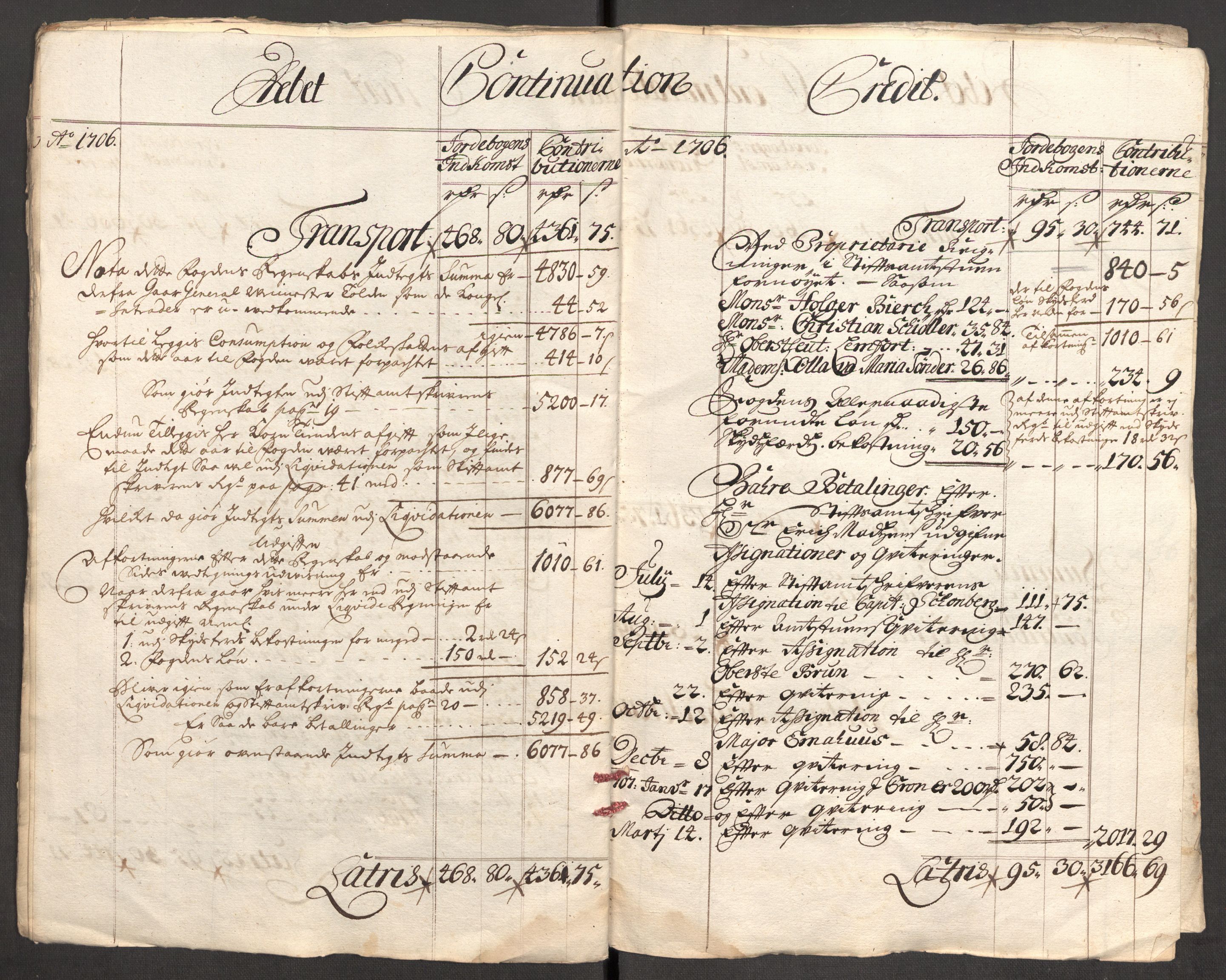 Rentekammeret inntil 1814, Reviderte regnskaper, Fogderegnskap, AV/RA-EA-4092/R57/L3857: Fogderegnskap Fosen, 1706-1707, p. 13