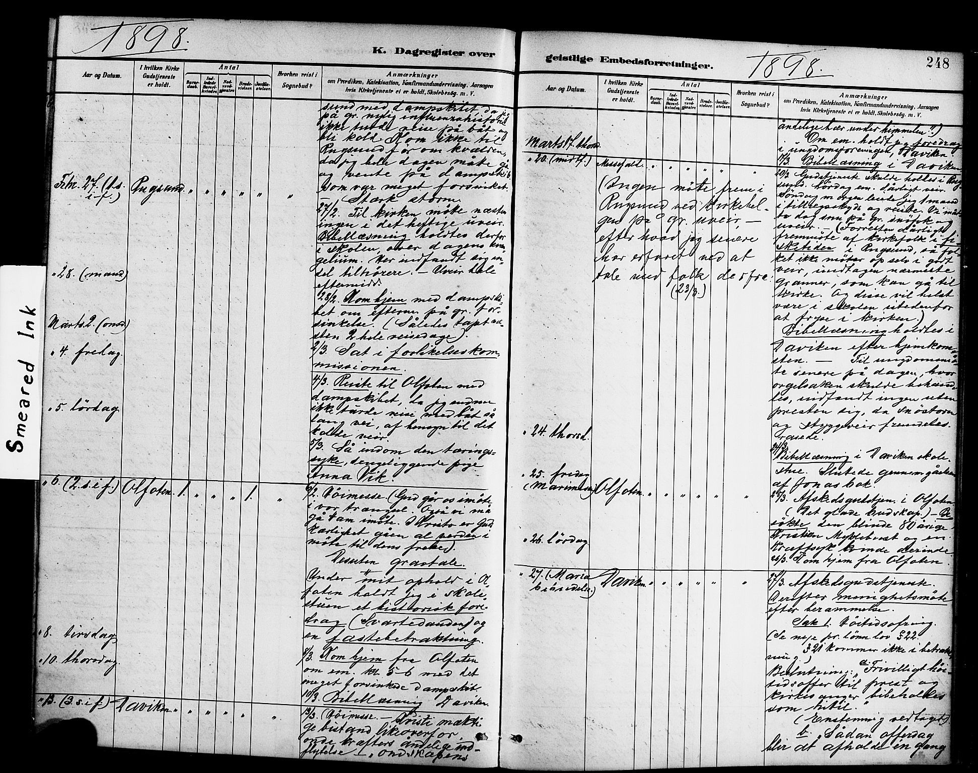 Davik sokneprestembete, SAB/A-79701/H/Haa/Haab/L0001: Parish register (official) no. B 1, 1882-1900, p. 248
