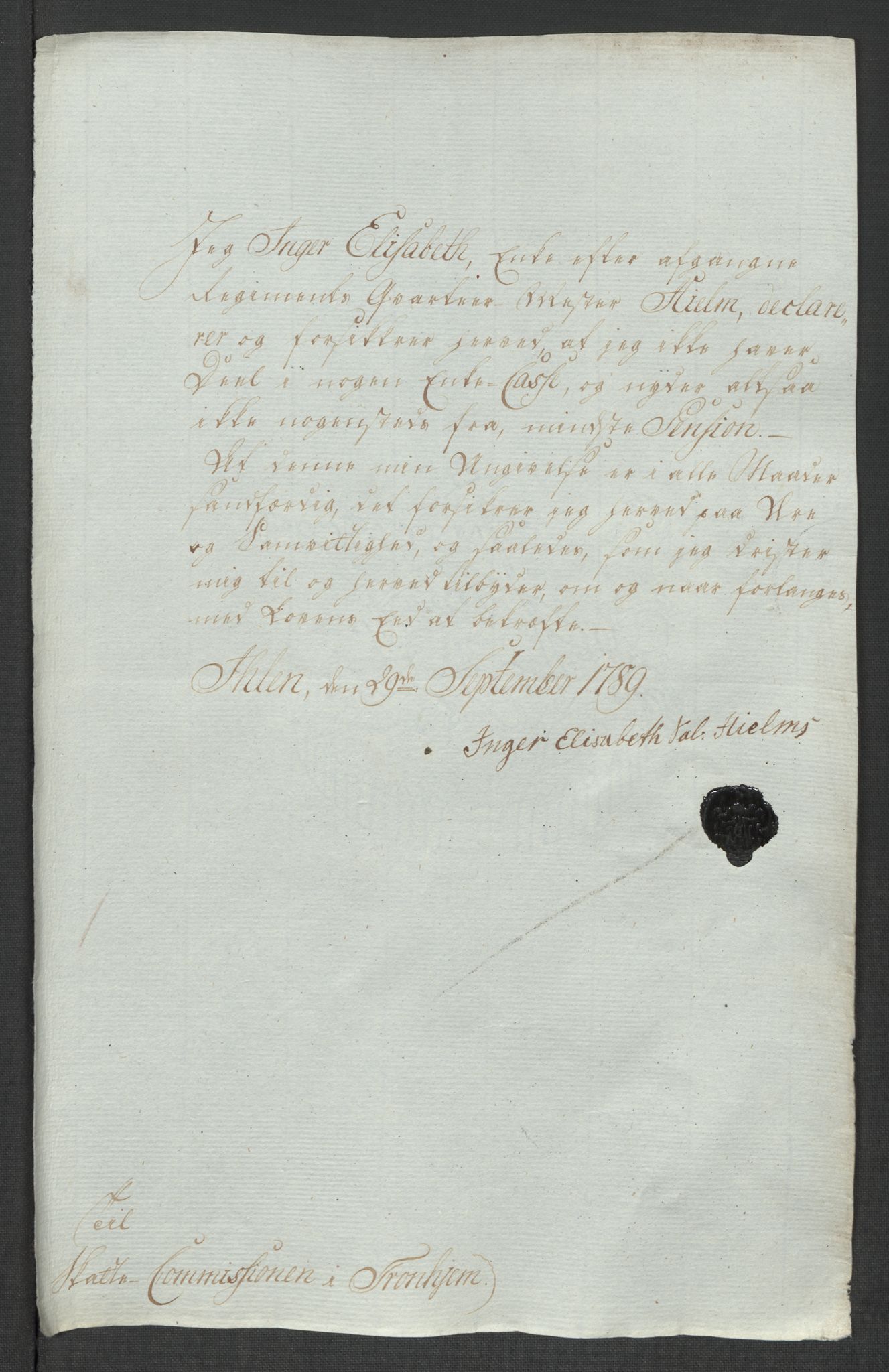 Rentekammeret inntil 1814, Reviderte regnskaper, Mindre regnskaper, AV/RA-EA-4068/Rf/Rfe/L0052:  Trondheim, 1789, p. 228