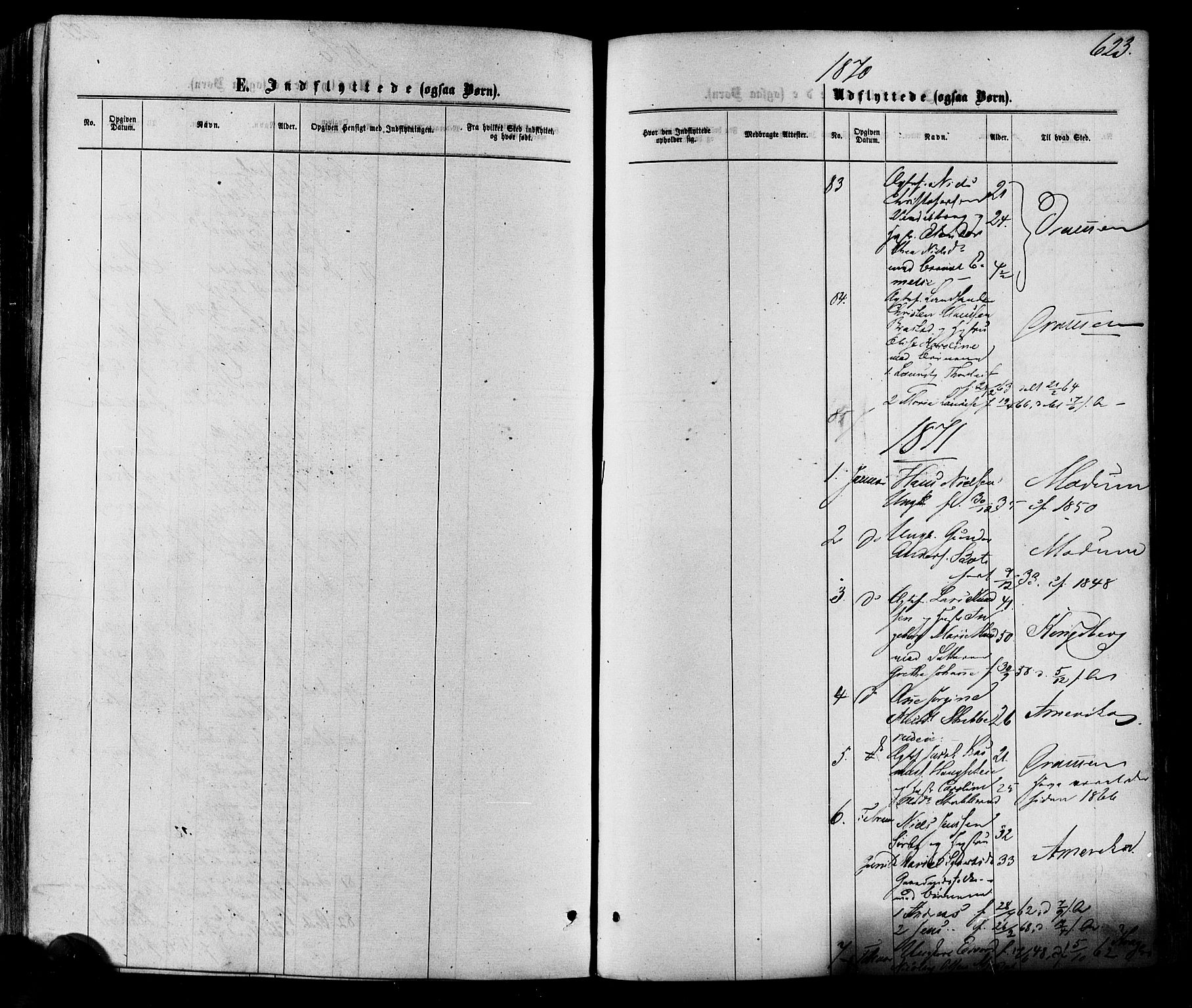 Eiker kirkebøker, AV/SAKO-A-4/F/Fa/L0017: Parish register (official) no. I 17, 1869-1877, p. 623