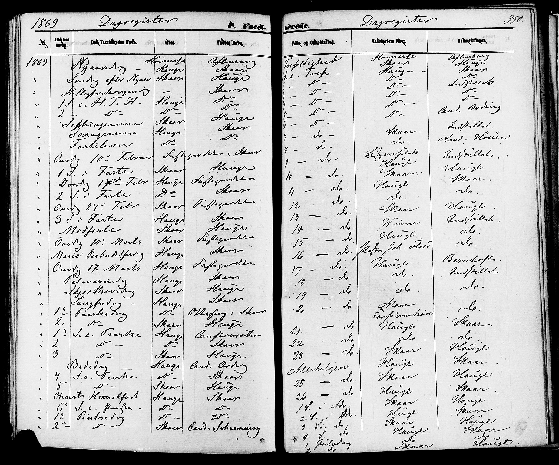Skien kirkebøker, SAKO/A-302/F/Fa/L0008: Parish register (official) no. 8, 1866-1877, p. 350