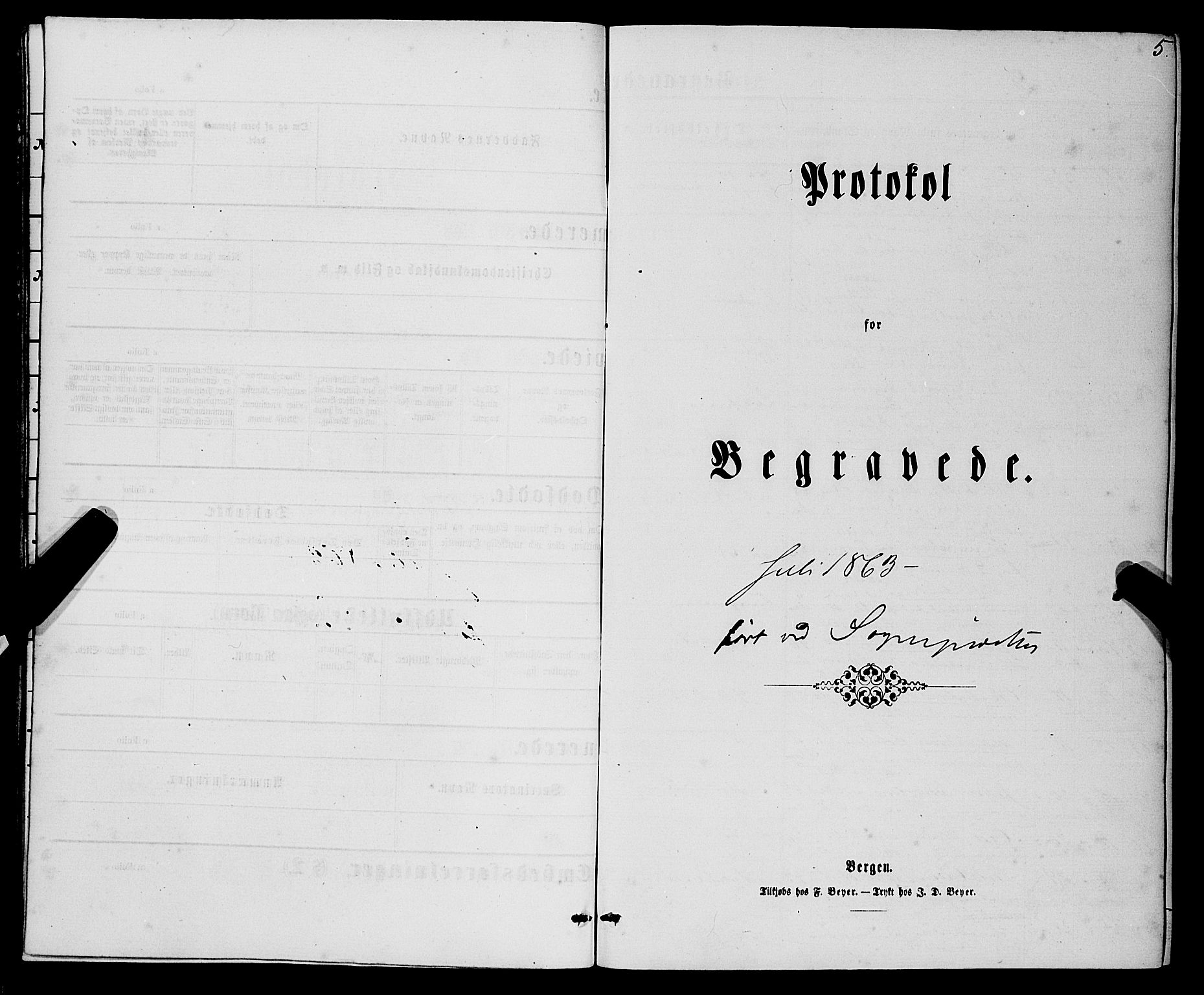 Domkirken sokneprestembete, SAB/A-74801/H/Haa/L0042: Parish register (official) no. E 3, 1863-1876, p. 5