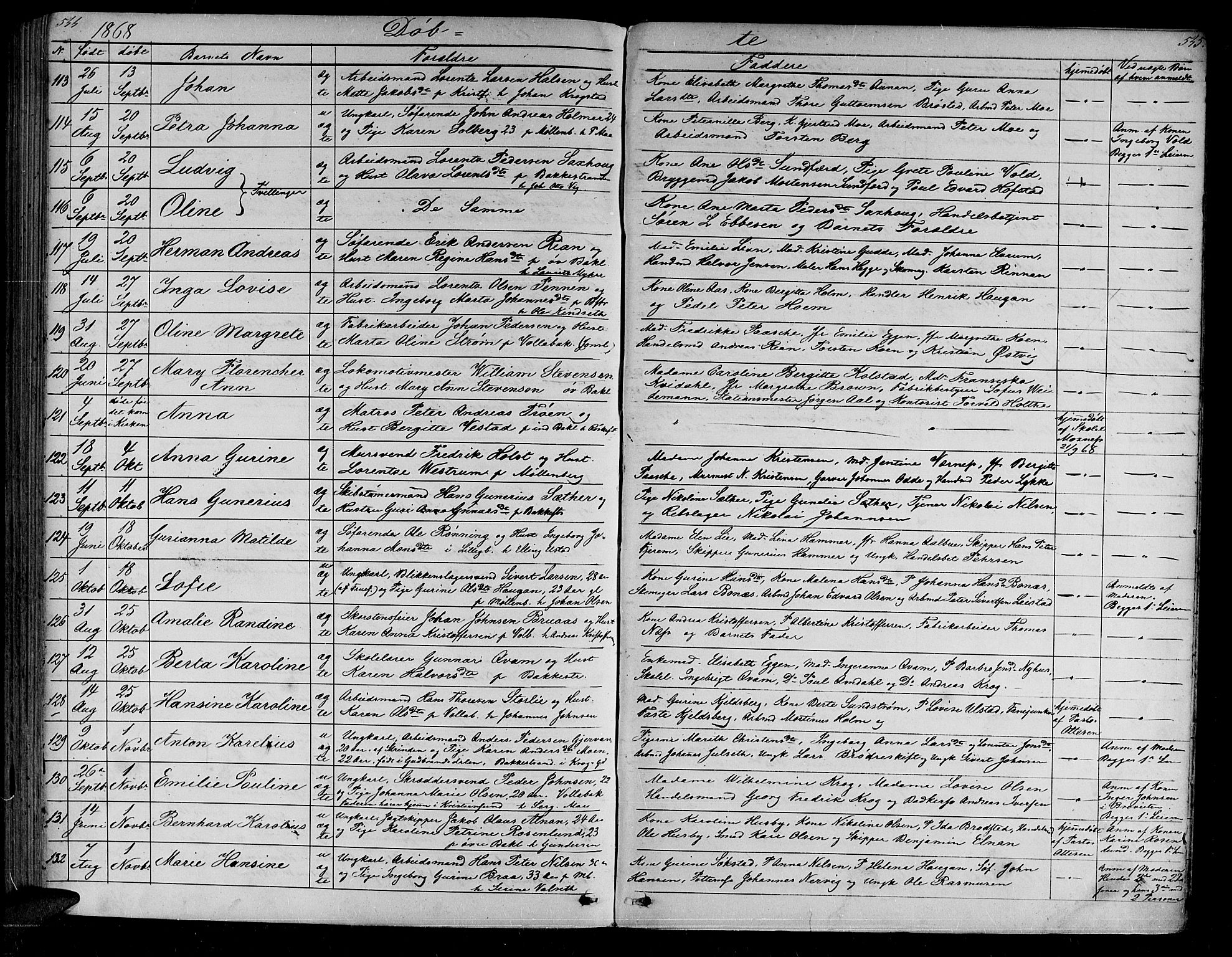 Ministerialprotokoller, klokkerbøker og fødselsregistre - Sør-Trøndelag, SAT/A-1456/604/L0219: Parish register (copy) no. 604C02, 1851-1869, p. 544-545