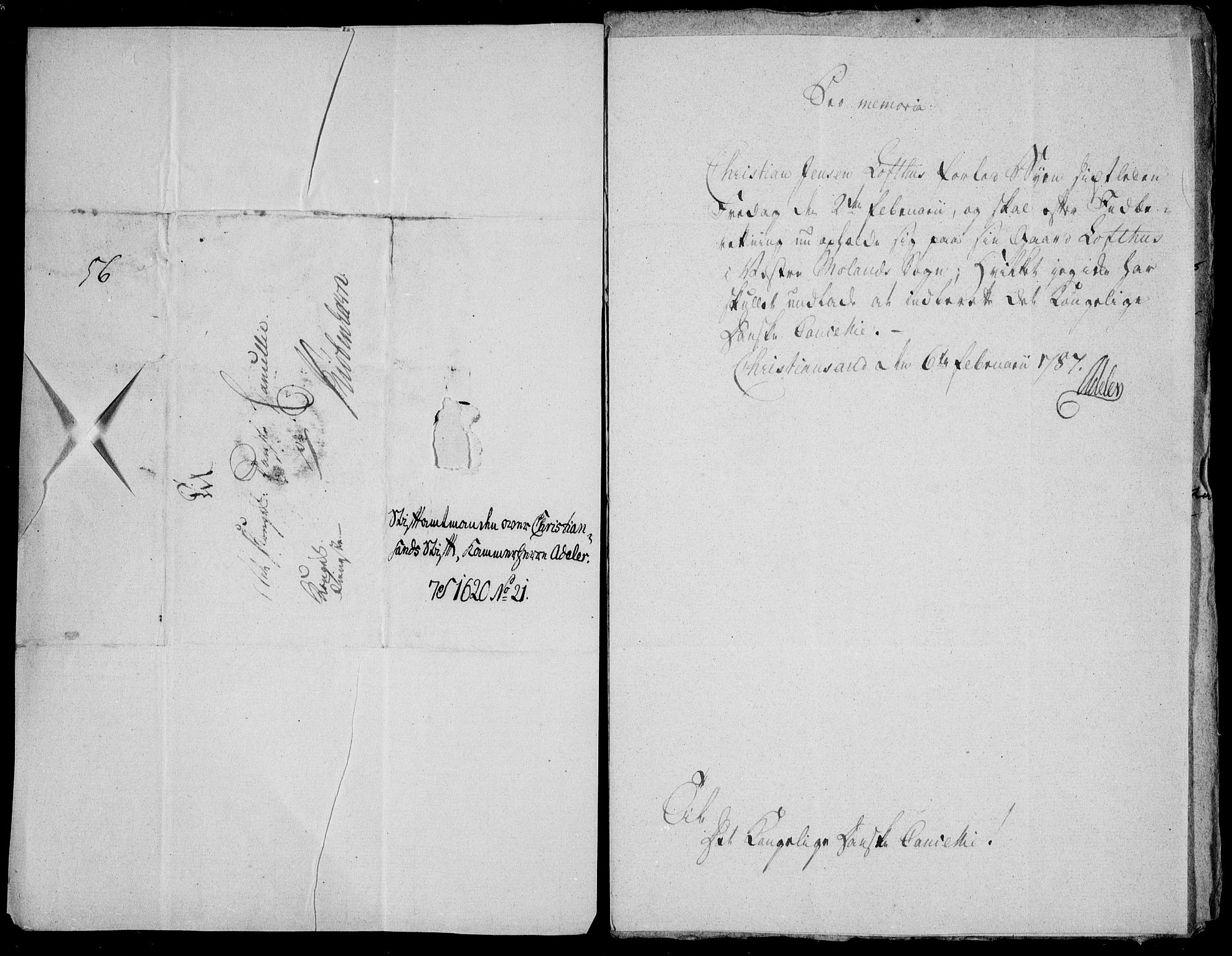 Danske Kanselli, Skapsaker, AV/RA-EA-4061/F/L0101: Skap 16, pakke 7 VII, 1787, p. 1030