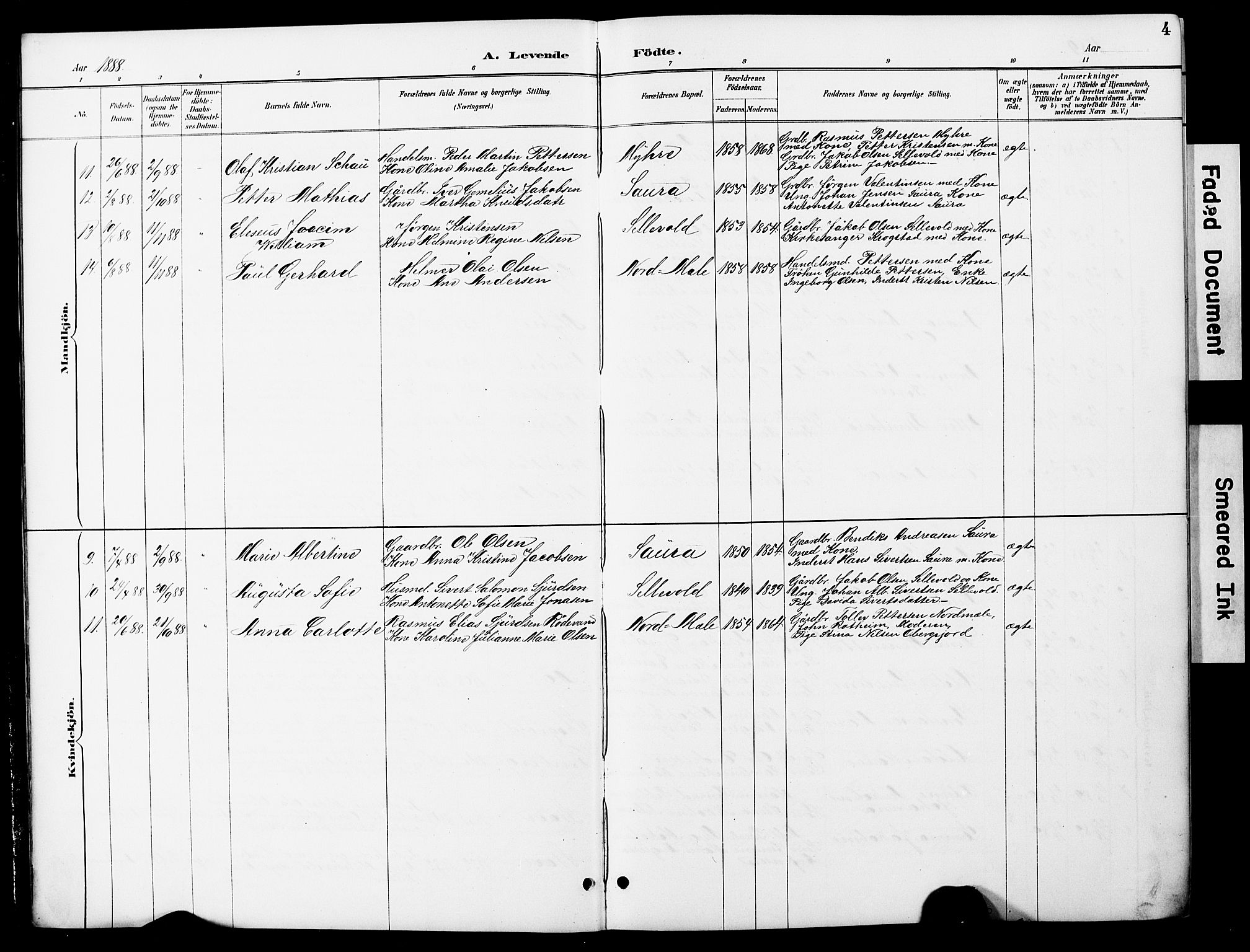 Ministerialprotokoller, klokkerbøker og fødselsregistre - Nordland, AV/SAT-A-1459/897/L1413: Parish register (copy) no. 897C03, 1887-1903, p. 4