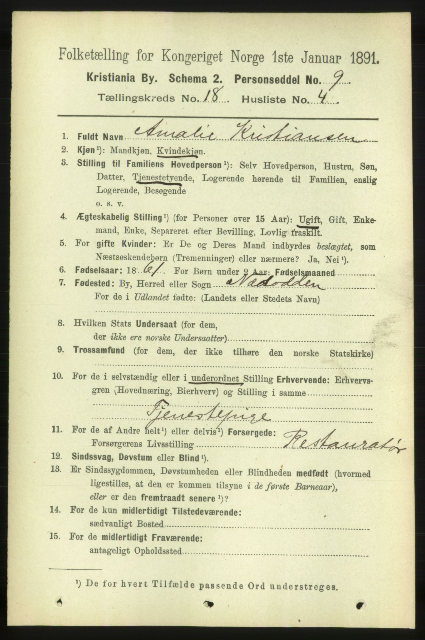 RA, 1891 census for 0301 Kristiania, 1891, p. 9033