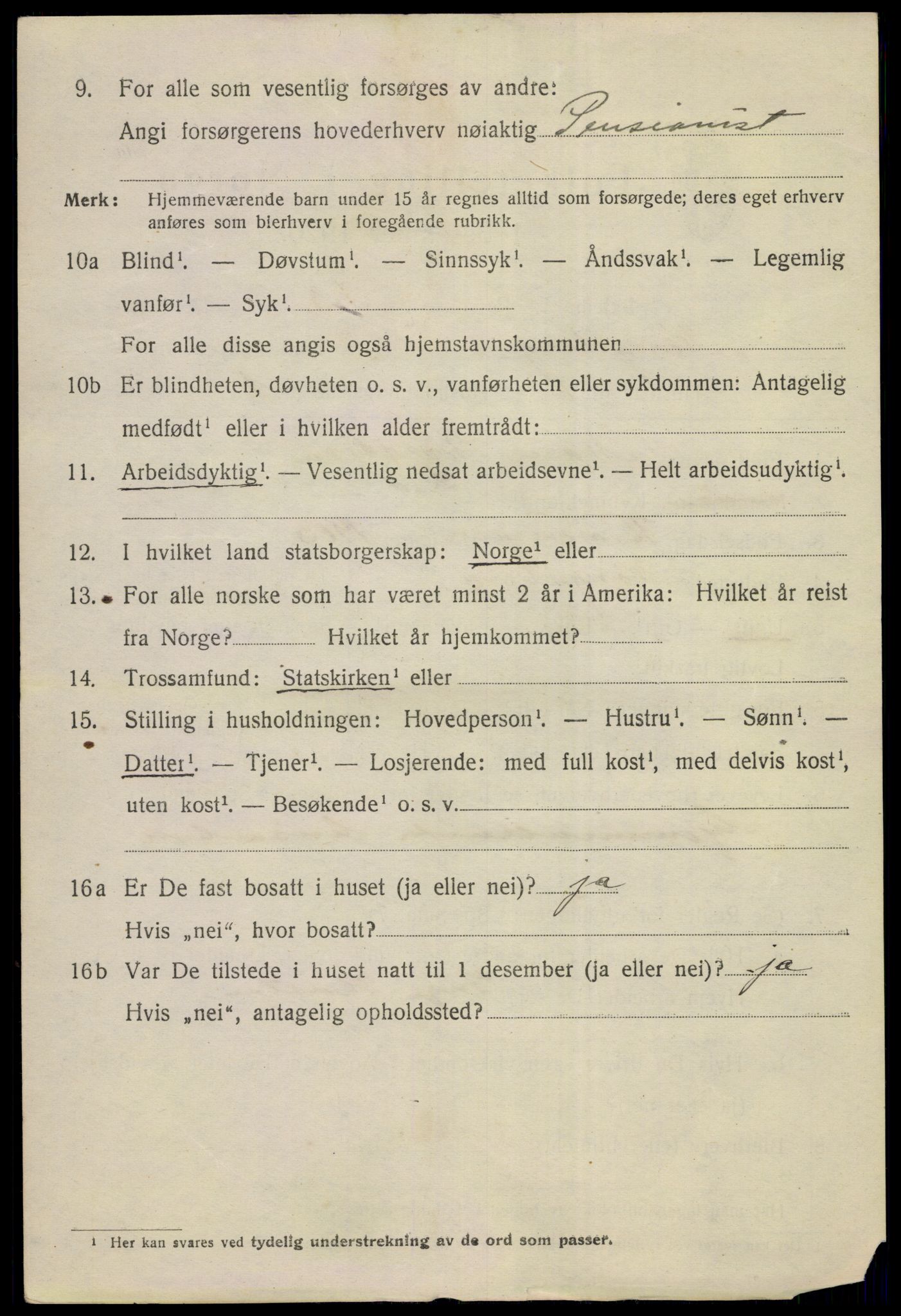 SAKO, 1920 census for Kongsberg, 1920, p. 9907