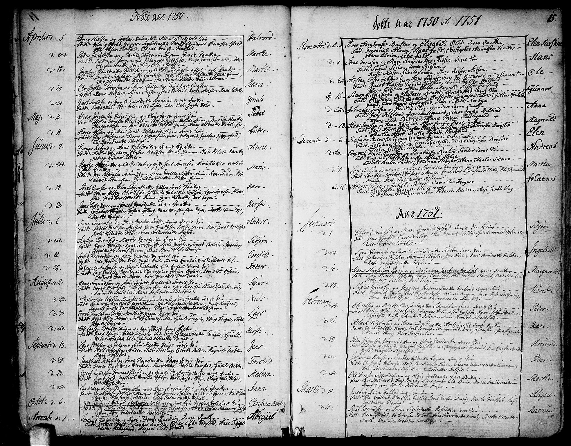 Kråkstad prestekontor Kirkebøker, SAO/A-10125a/F/Fa/L0001: Parish register (official) no. I 1, 1736-1785, p. 15