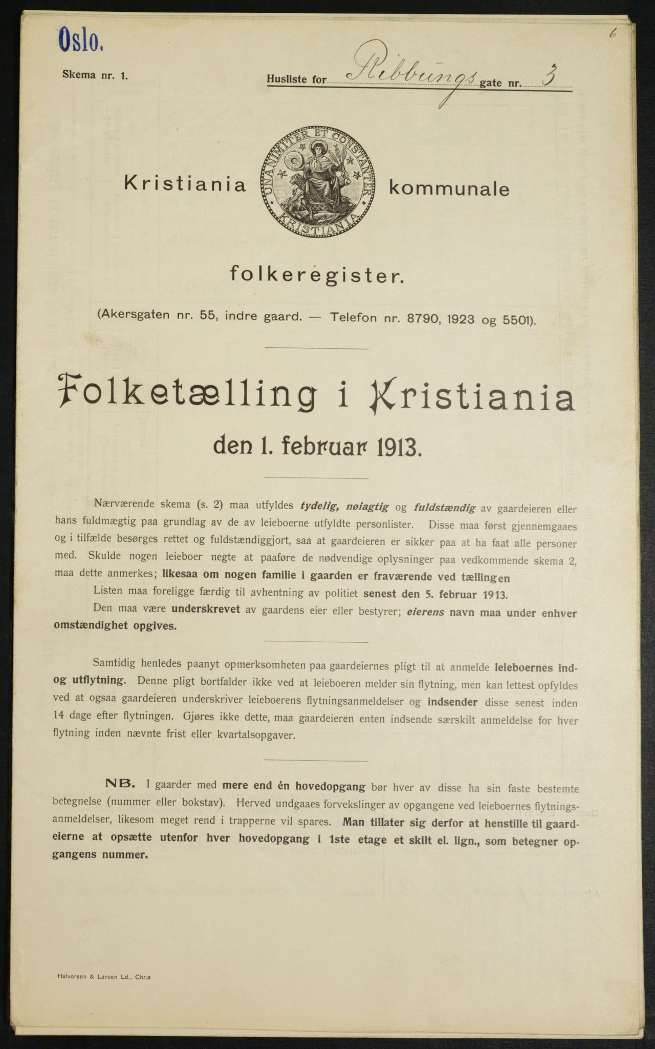 OBA, Municipal Census 1913 for Kristiania, 1913, p. 82956