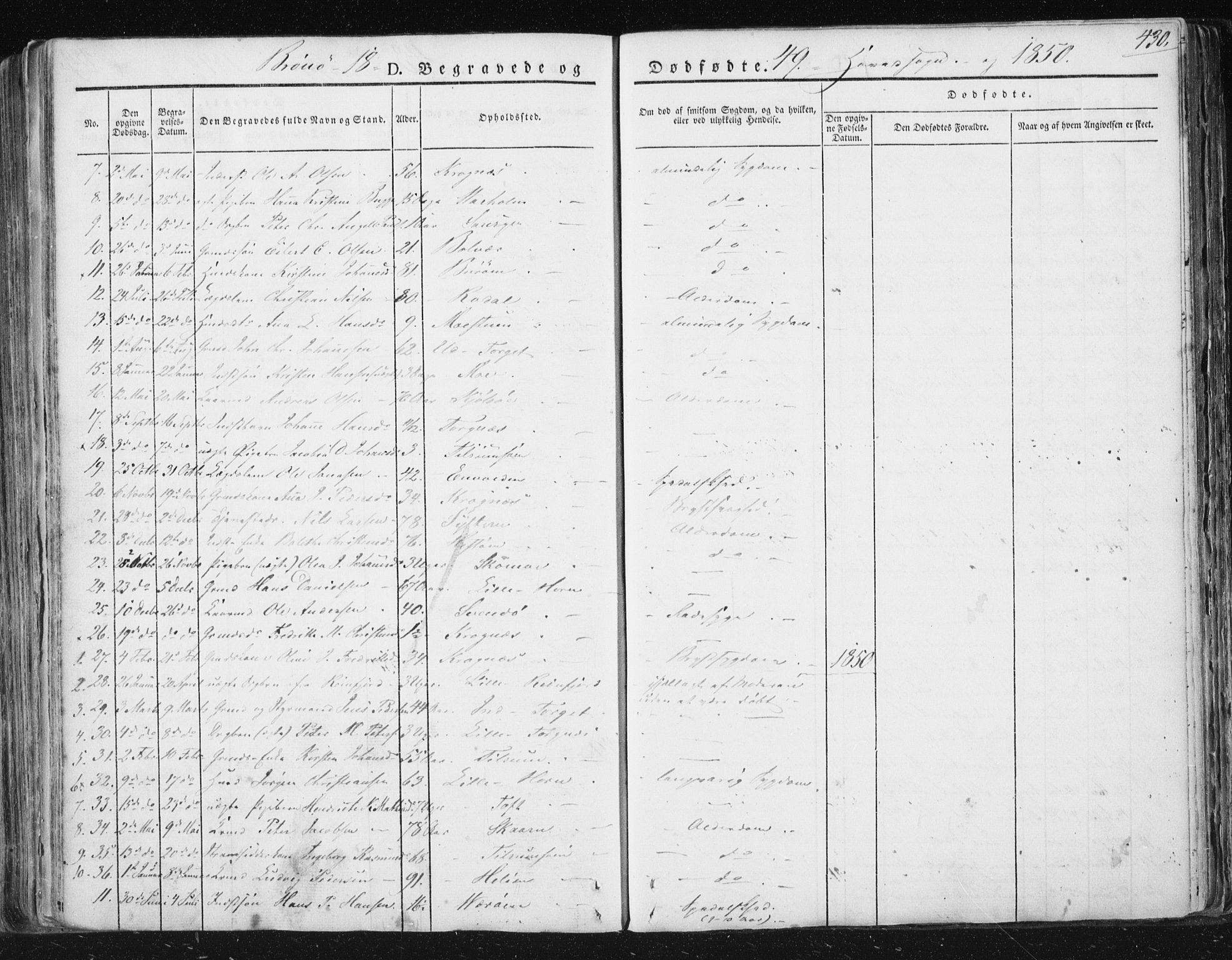 Ministerialprotokoller, klokkerbøker og fødselsregistre - Nordland, SAT/A-1459/813/L0198: Parish register (official) no. 813A08, 1834-1874, p. 430