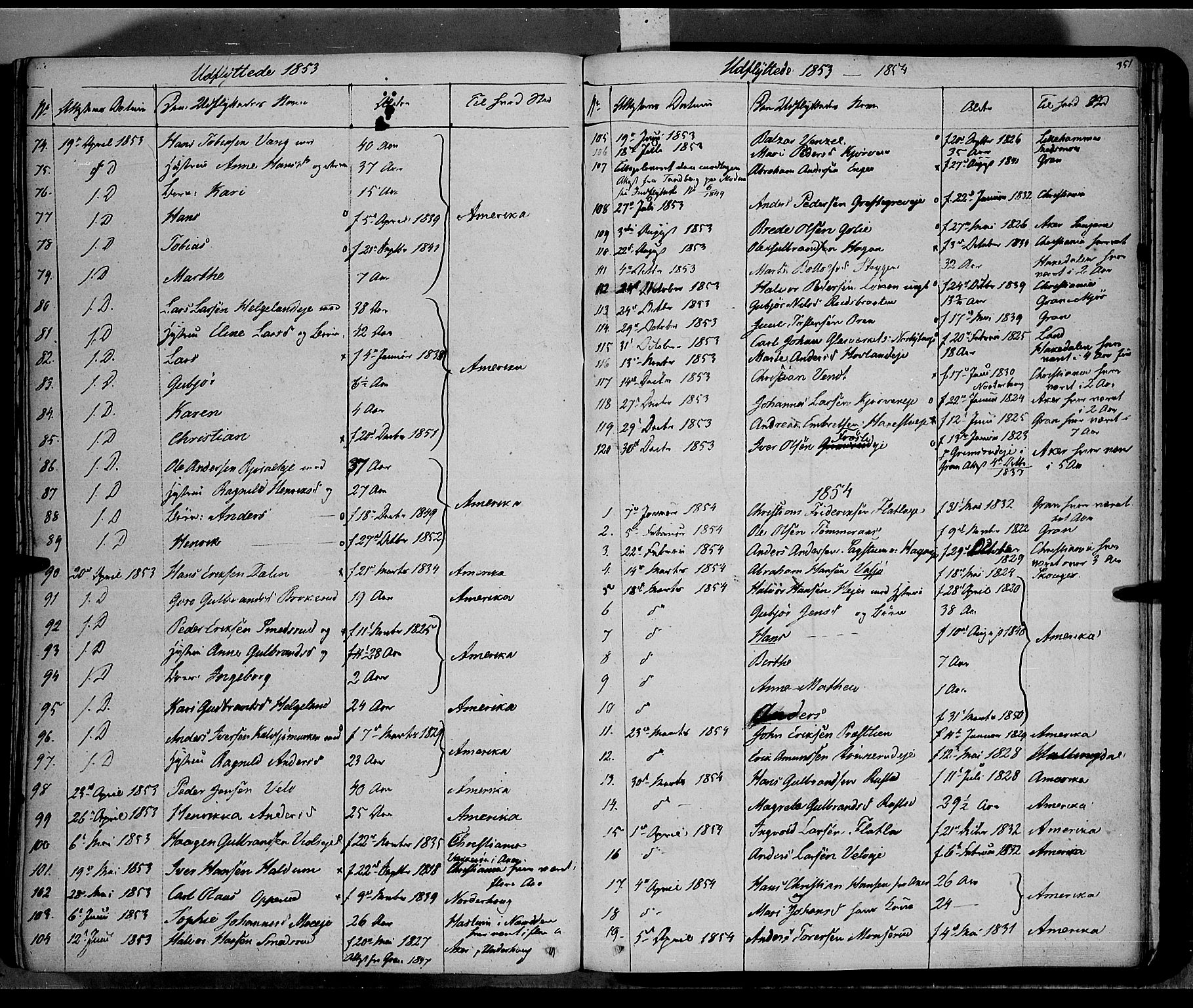 Jevnaker prestekontor, AV/SAH-PREST-116/H/Ha/Haa/L0006: Parish register (official) no. 6, 1837-1857, p. 351