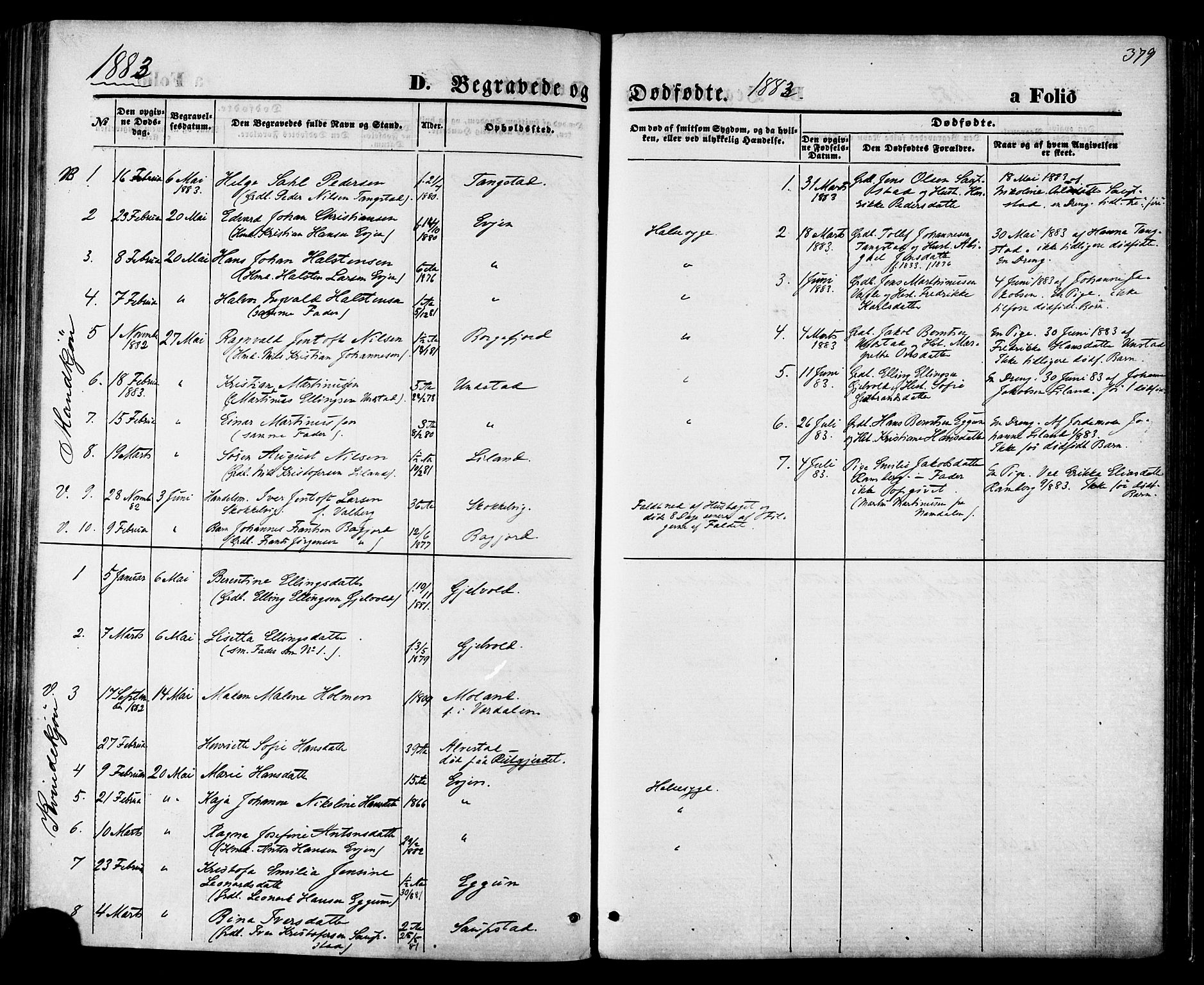 Ministerialprotokoller, klokkerbøker og fødselsregistre - Nordland, SAT/A-1459/880/L1132: Parish register (official) no. 880A06, 1869-1887, p. 379