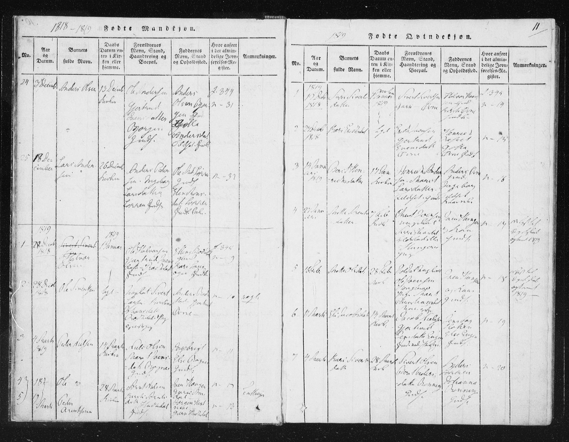 Ministerialprotokoller, klokkerbøker og fødselsregistre - Sør-Trøndelag, SAT/A-1456/687/L0996: Parish register (official) no. 687A04, 1816-1842, p. 11