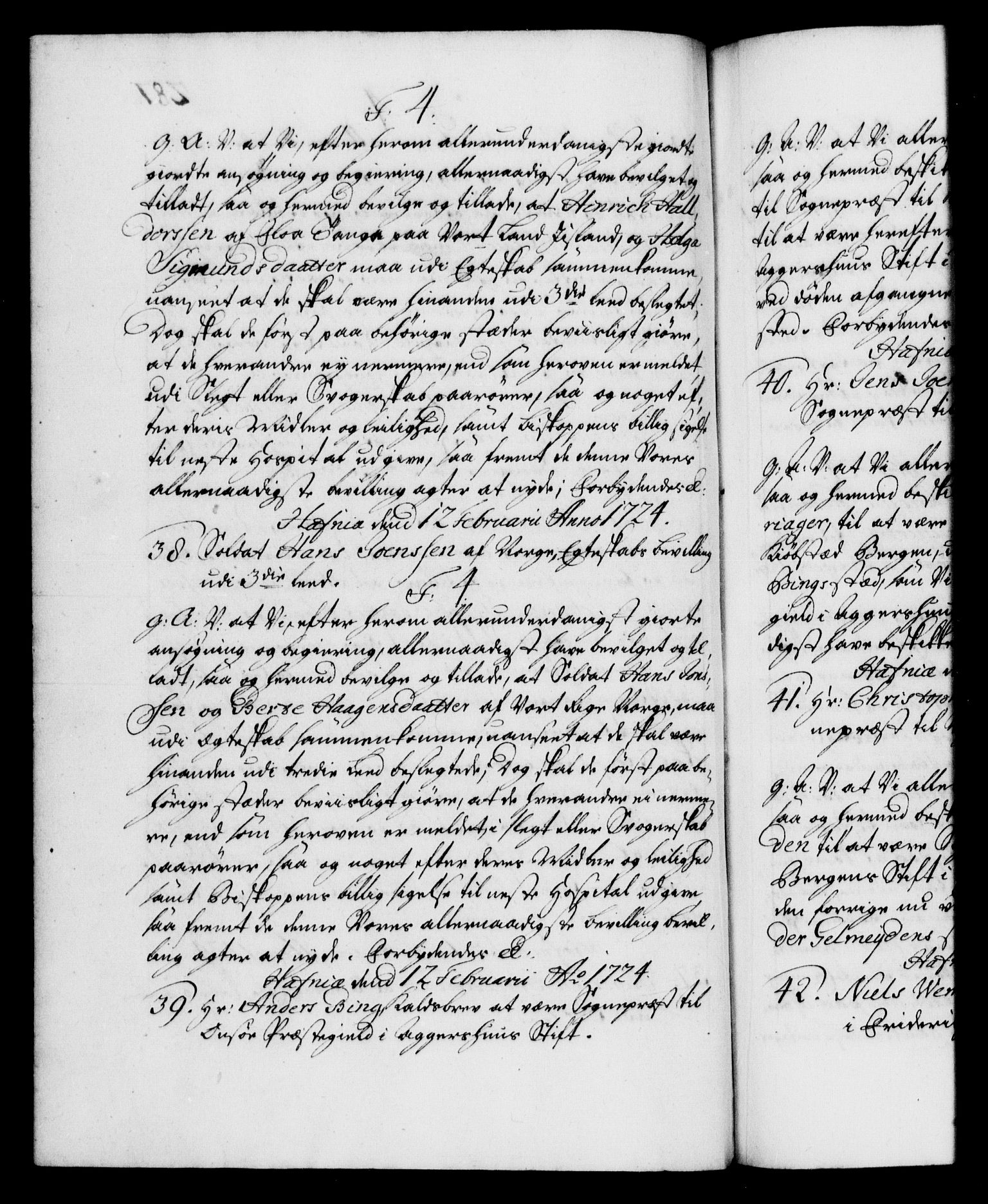 Danske Kanselli 1572-1799, AV/RA-EA-3023/F/Fc/Fca/Fcaa/L0024: Norske registre, 1723-1725, p. 287b