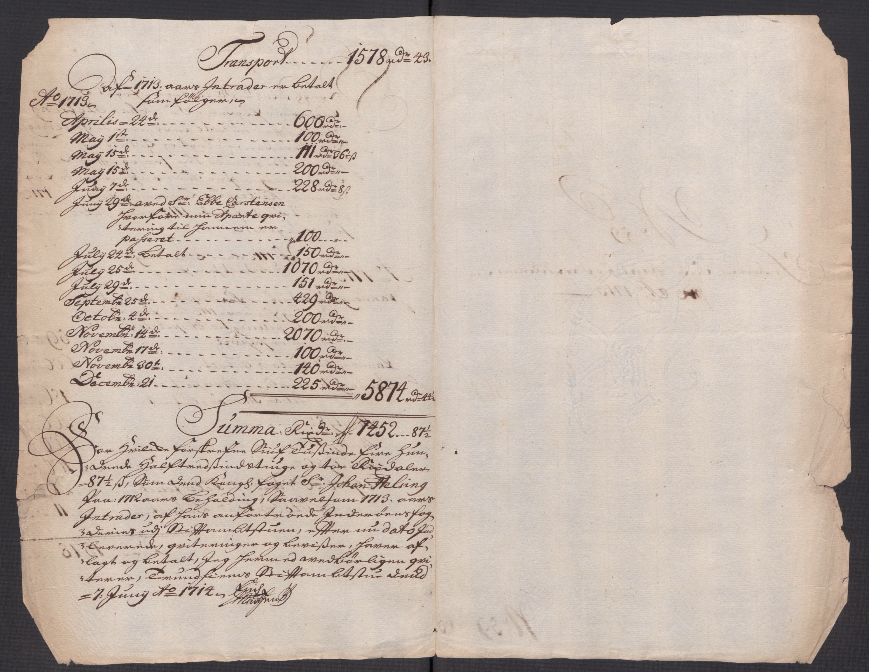 Rentekammeret inntil 1814, Reviderte regnskaper, Fogderegnskap, RA/EA-4092/R63/L4321: Fogderegnskap Inderøy, 1713, p. 435