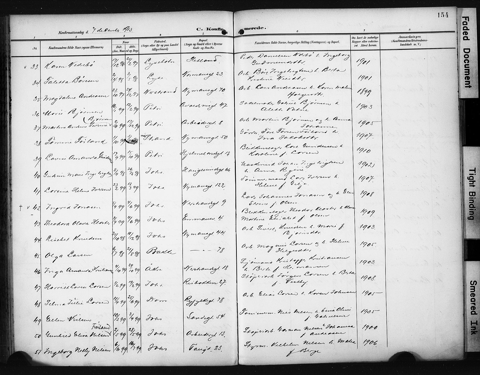 St. Johannes sokneprestkontor, AV/SAST-A-101814/001/30/30BA/L0006: Parish register (official) no. A 6, 1899-1916, p. 154