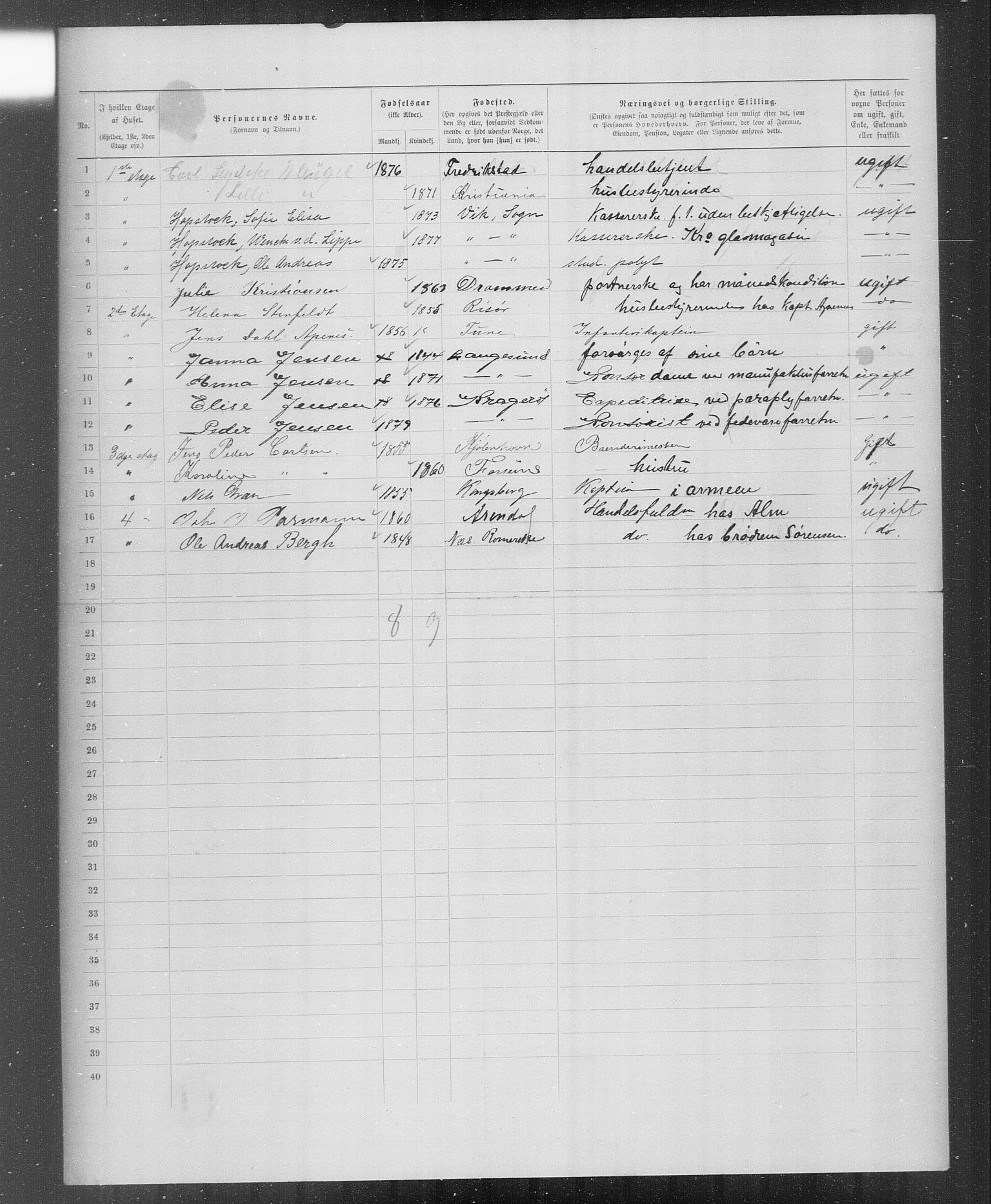 OBA, Municipal Census 1899 for Kristiania, 1899, p. 4407