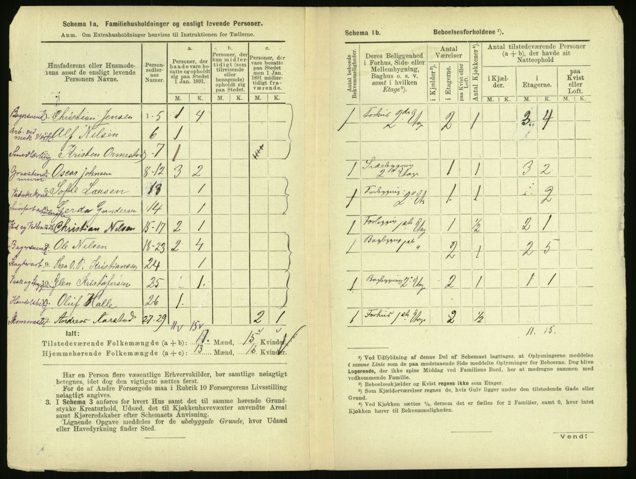 RA, 1891 census for 0301 Kristiania, 1891, p. 91319