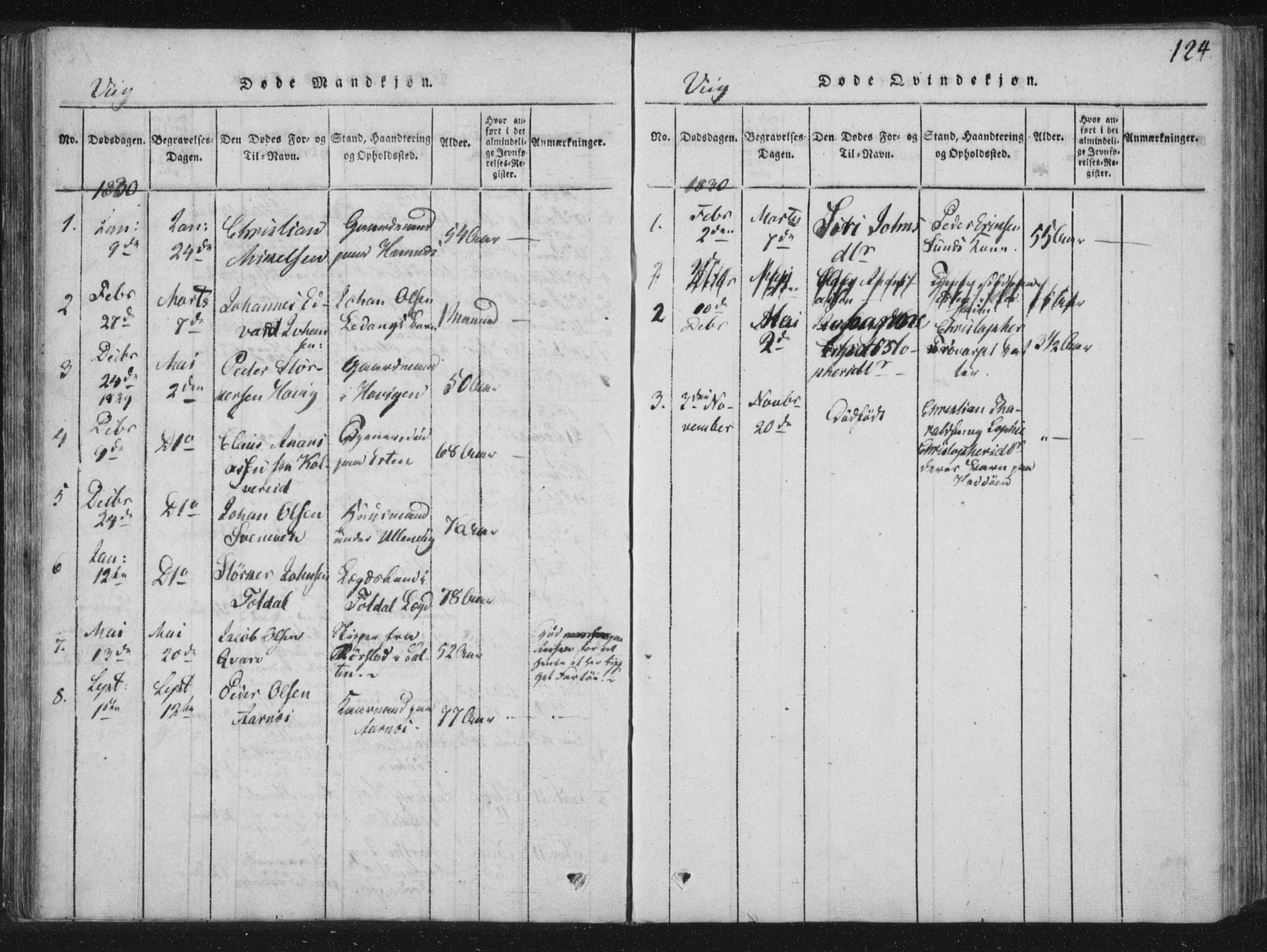 Ministerialprotokoller, klokkerbøker og fødselsregistre - Nord-Trøndelag, SAT/A-1458/773/L0609: Parish register (official) no. 773A03 /2, 1815-1830, p. 124